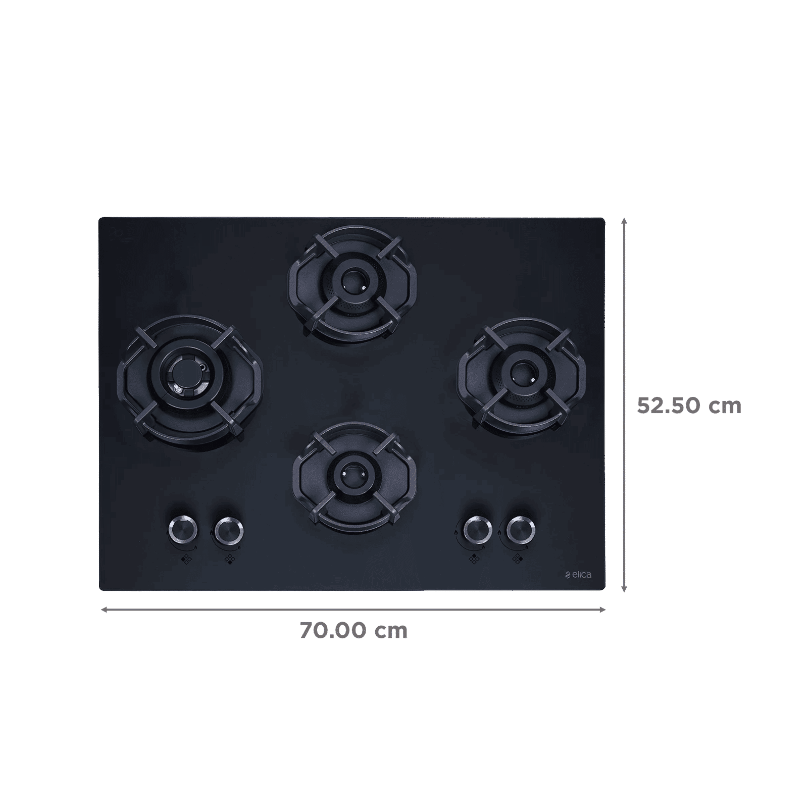 Elica MATT FLEXI HEXA LOTUS IND HD BRASS SERIES Toughened Glass Top 4 Burner Automatic Hob (Multi-Flame Burners, Black)_2