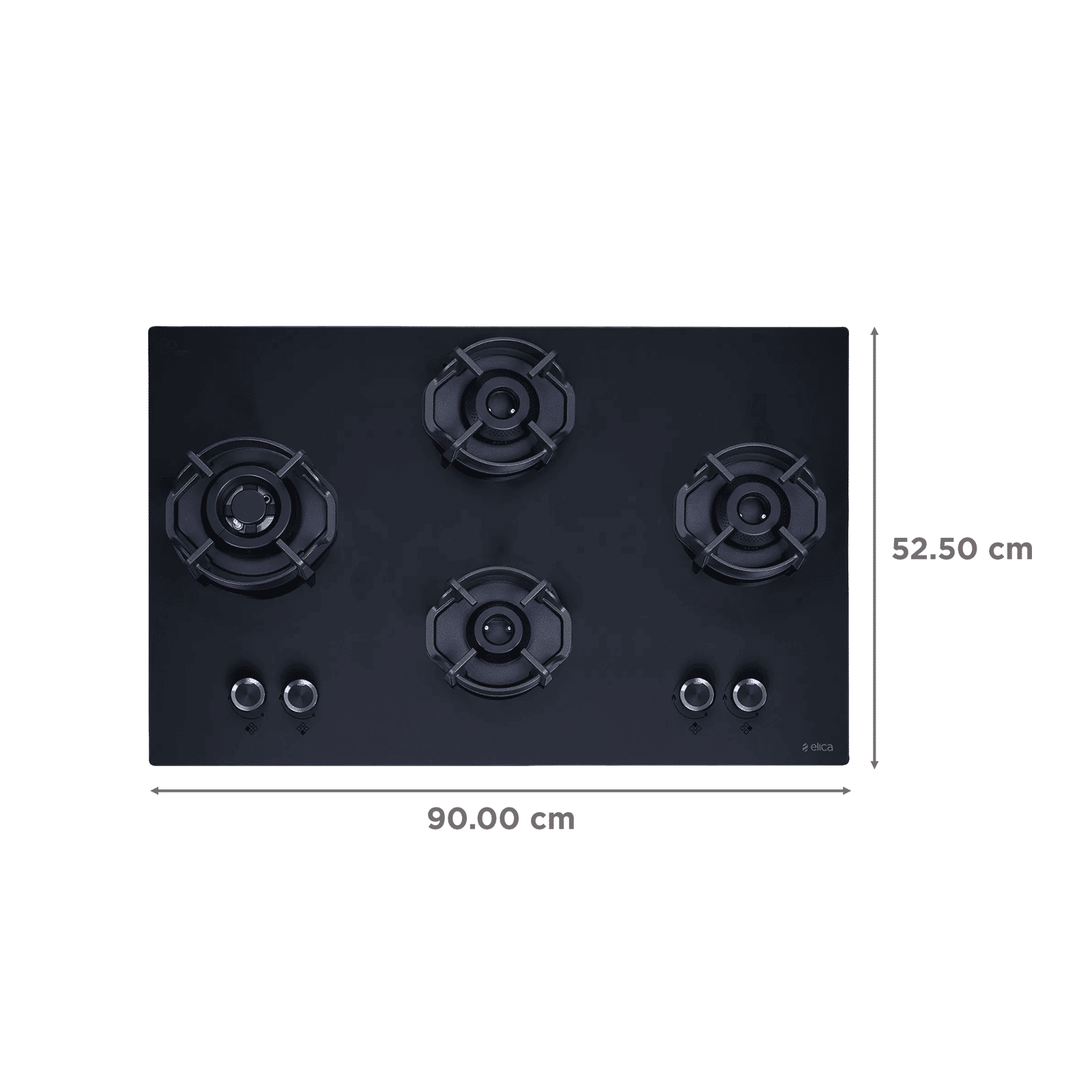 Elica MATT FLEXI HEXA LOTUS IND HD BRASS SERIES Toughened Glass Top 4 Burner Automatic Hob (Multi-Flame Burners, Black)_2
