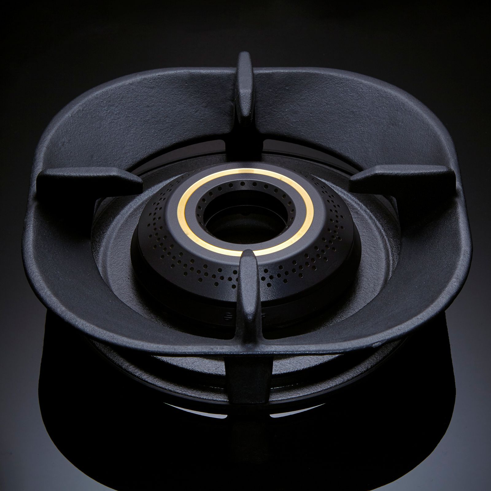 elica CROWN FLEXI 475 LOTUS IND HD BRASS Toughened Glass Top 4 Burner Automatic Hob (Multi Flame Burners, Black Glass)_2