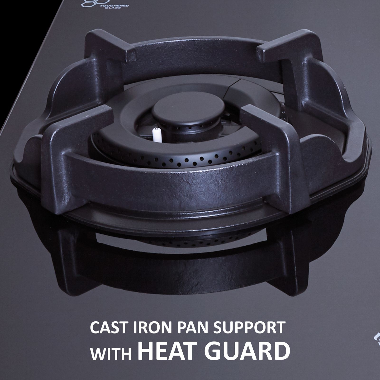 elica FLEXI HEXA 475 RS LOTUS IND HD BRASS Toughened Glass Top 4 Burner Automatic Hob (Multi Flame Burners, Black Glass)_4