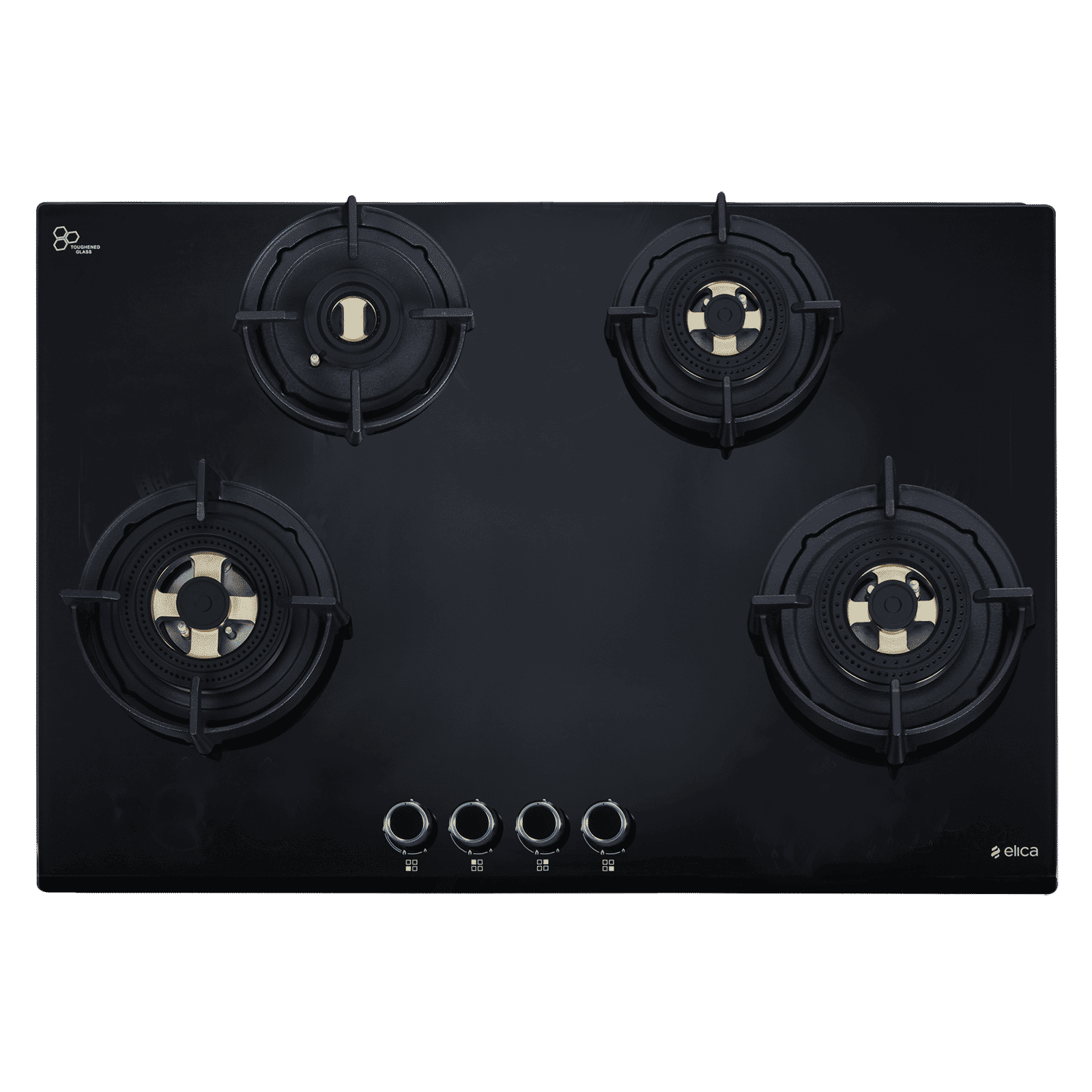elica DFS FB MFC 4B 90 R Toughened Glass Top 4 Burner Automatic Hob (Direct Multi Flame Burners, Black Glass)_1