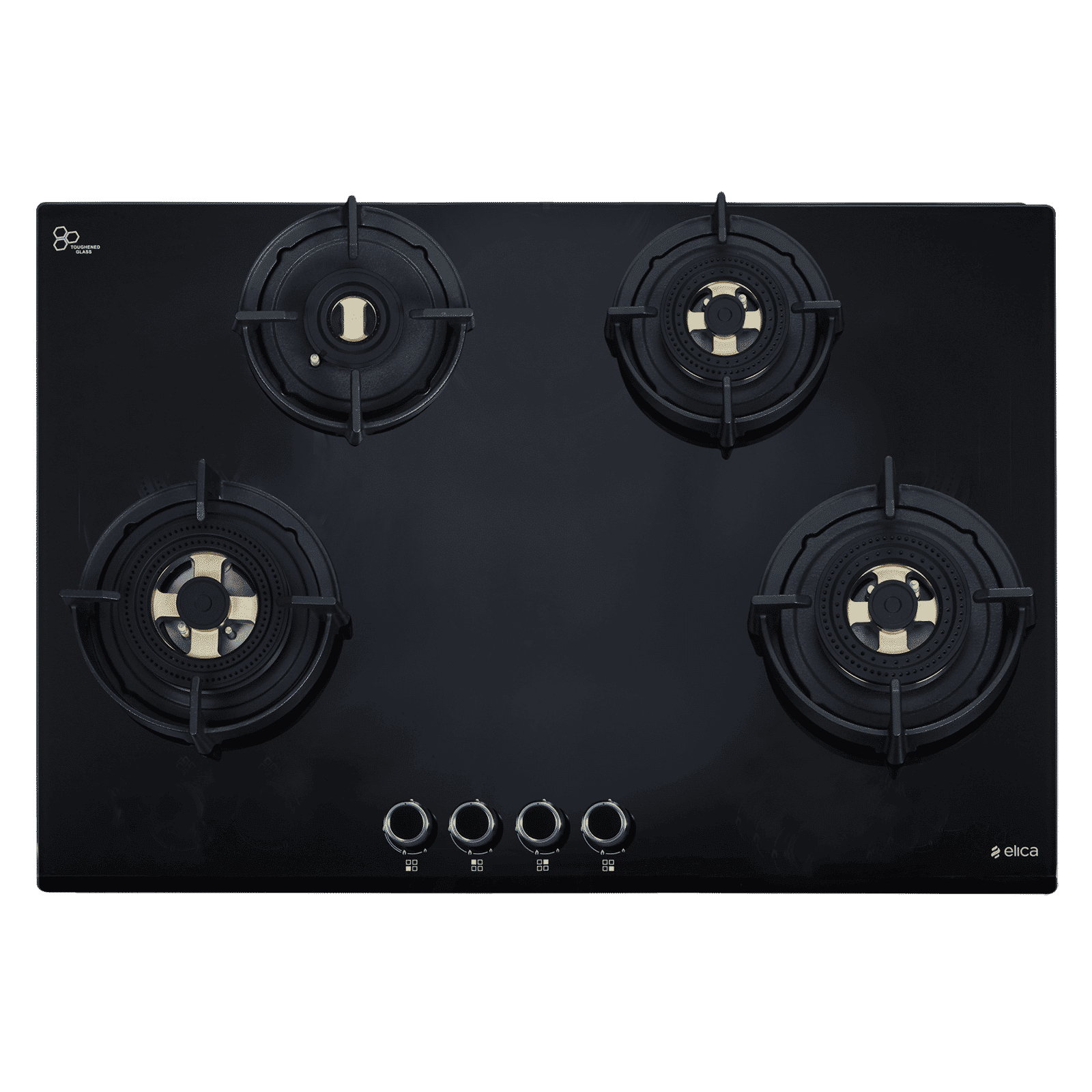 elica FLEXI DFS FB MFC 4B 90 R FFD Toughened Glass Top 4 Burner Automatic Hob (Direct Multi Flame Burners, Black Glass)_1