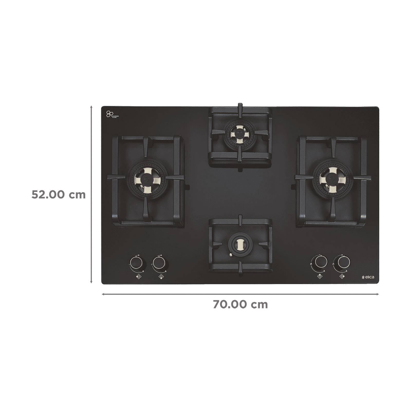 elica DFS PRO FB 4B 70 DX Toughened Glass Top 4 Burner Automatic Hob (Direct Multi Flame Burners, Black Glass)_2