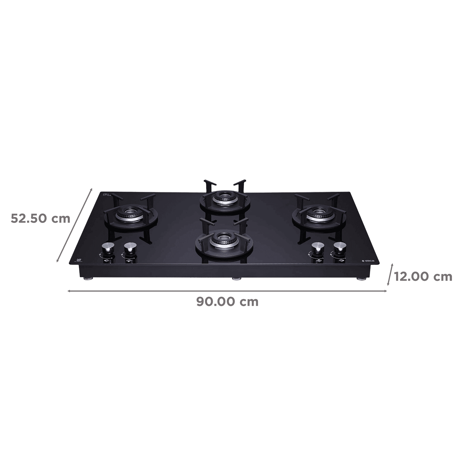 elica ‎RG FLEXI HCT DX LOTUS BK 4 Burner Automatic Hob (Round Cast Iron Pan Support, Black)_2