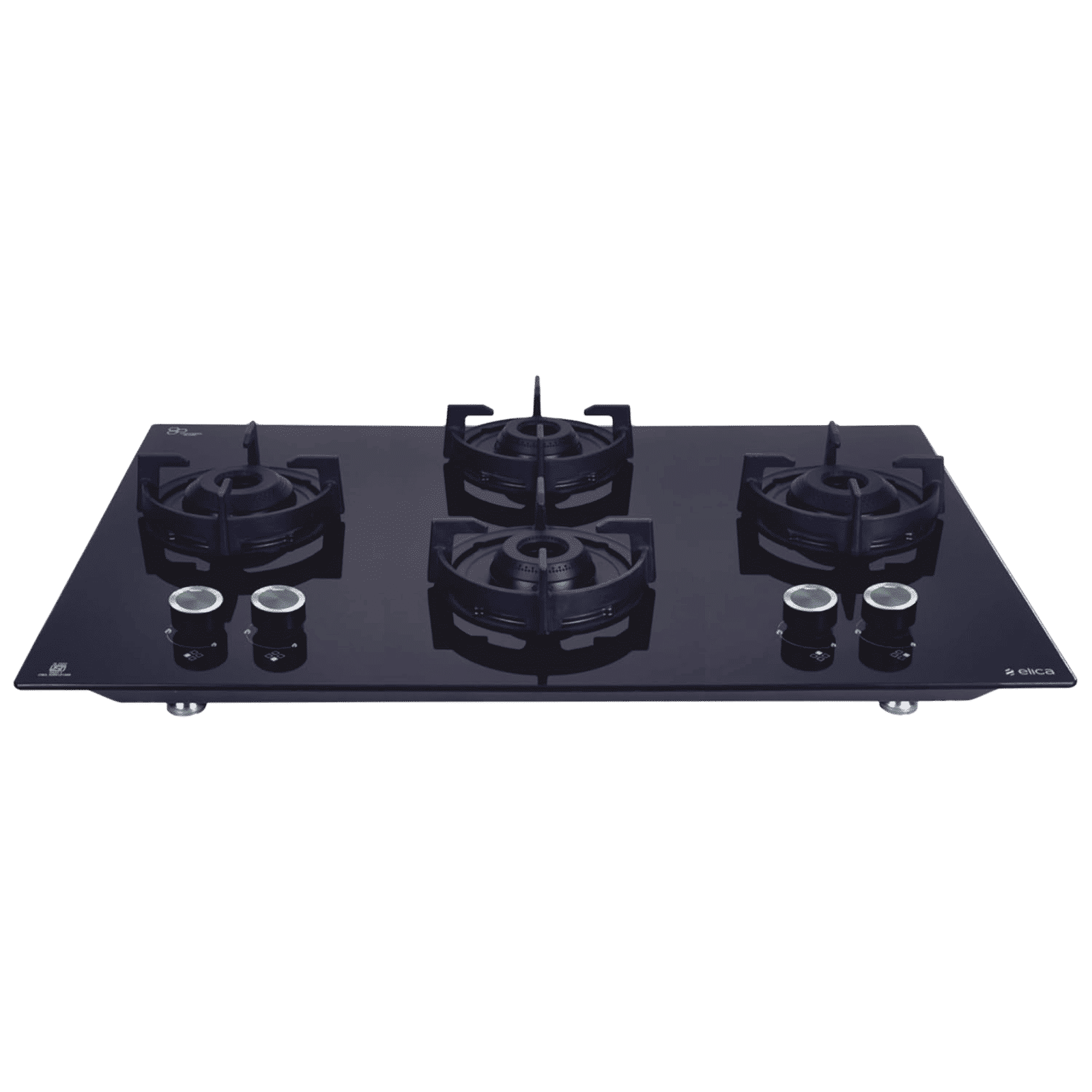elica FLEXI 491 LOTUS IND HD BRASS Toughened Glass Top 4 Burner Automatic Hob (Cast Iron Pan Support with Heat Guard, Black) elica FLEXI 491 LOTUS IND HD BRASS Toughened Glass Top 4 Burner Automatic Hob (Cast Iron Pan Support with Heat Guard, Black)_1