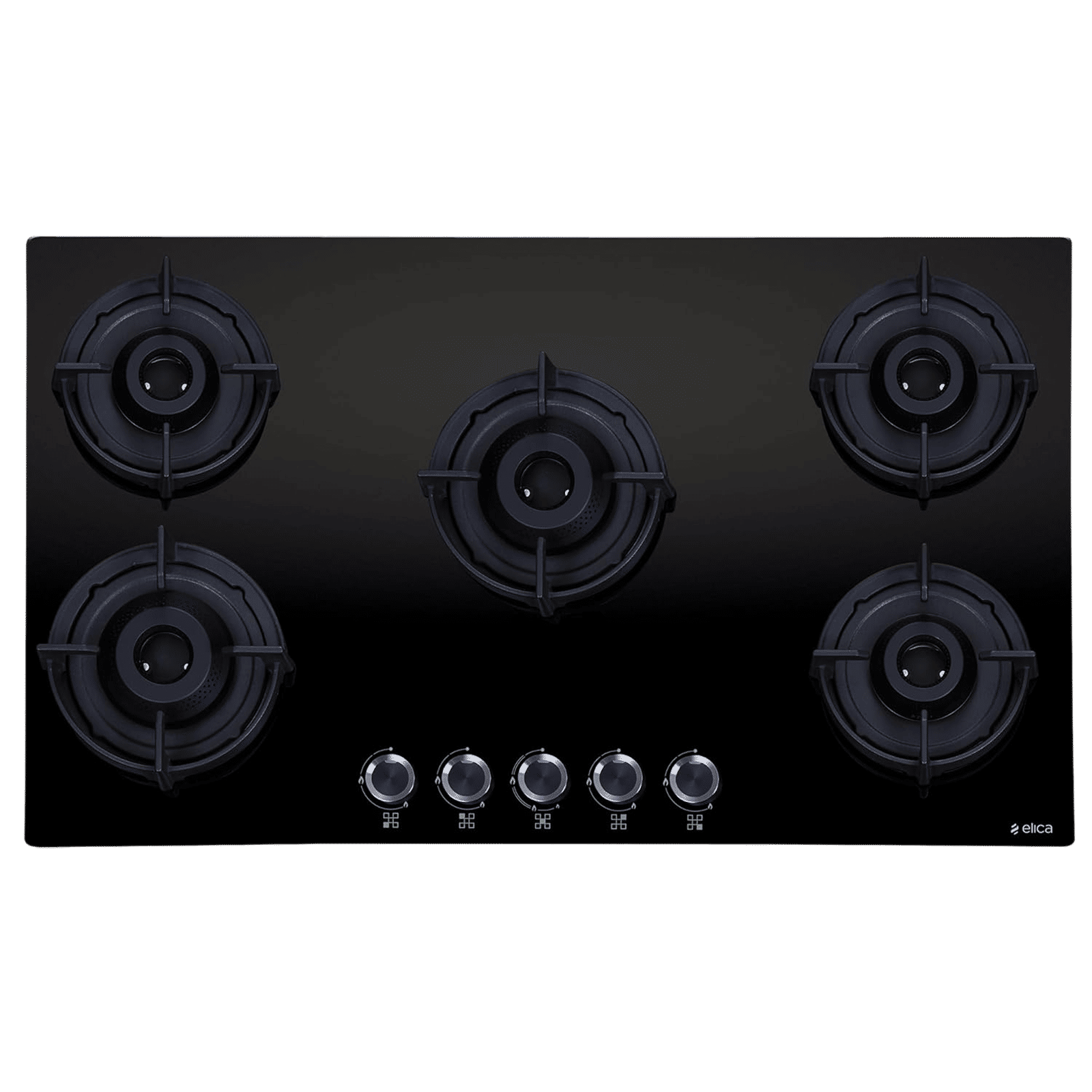 elica FLEXI 590 LOTUS IND HD BRASS Toughened Glass Top 5 Burner Automatic Hob (Cast Iron Pan Support with Heat Guard, Black) elica FLEXI 590 LOTUS IND HD BRASS Toughened Glass Top 5 Burner Automatic Hob (Cast Iron Pan Support with Heat Guard, Black)_1