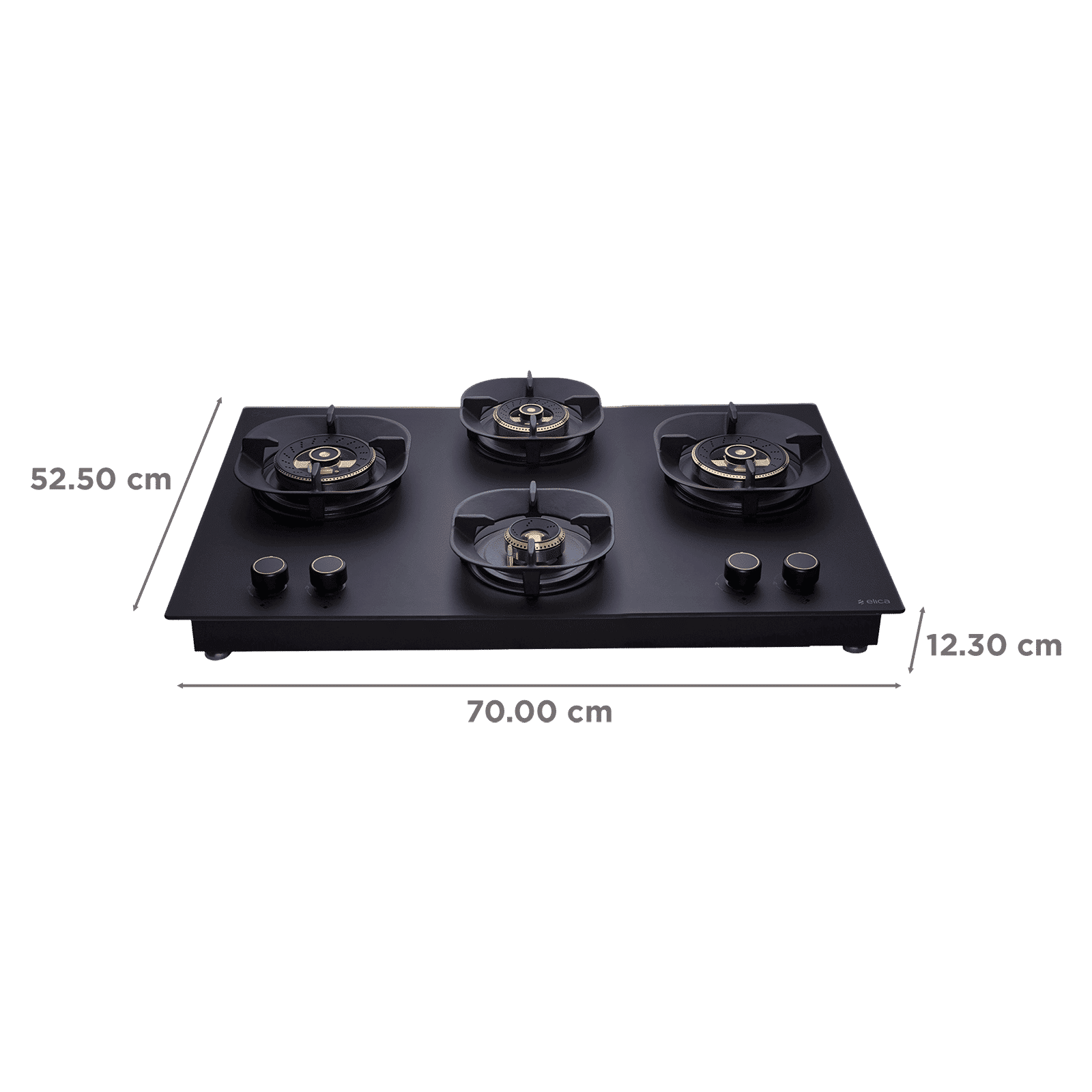 elica MATT CROWN DFS HE FB MFC 4B 70 Toughened Glass Top 4 Burner Automatic Hob (Direct Multi Flame Burners, Matt Glass)_2