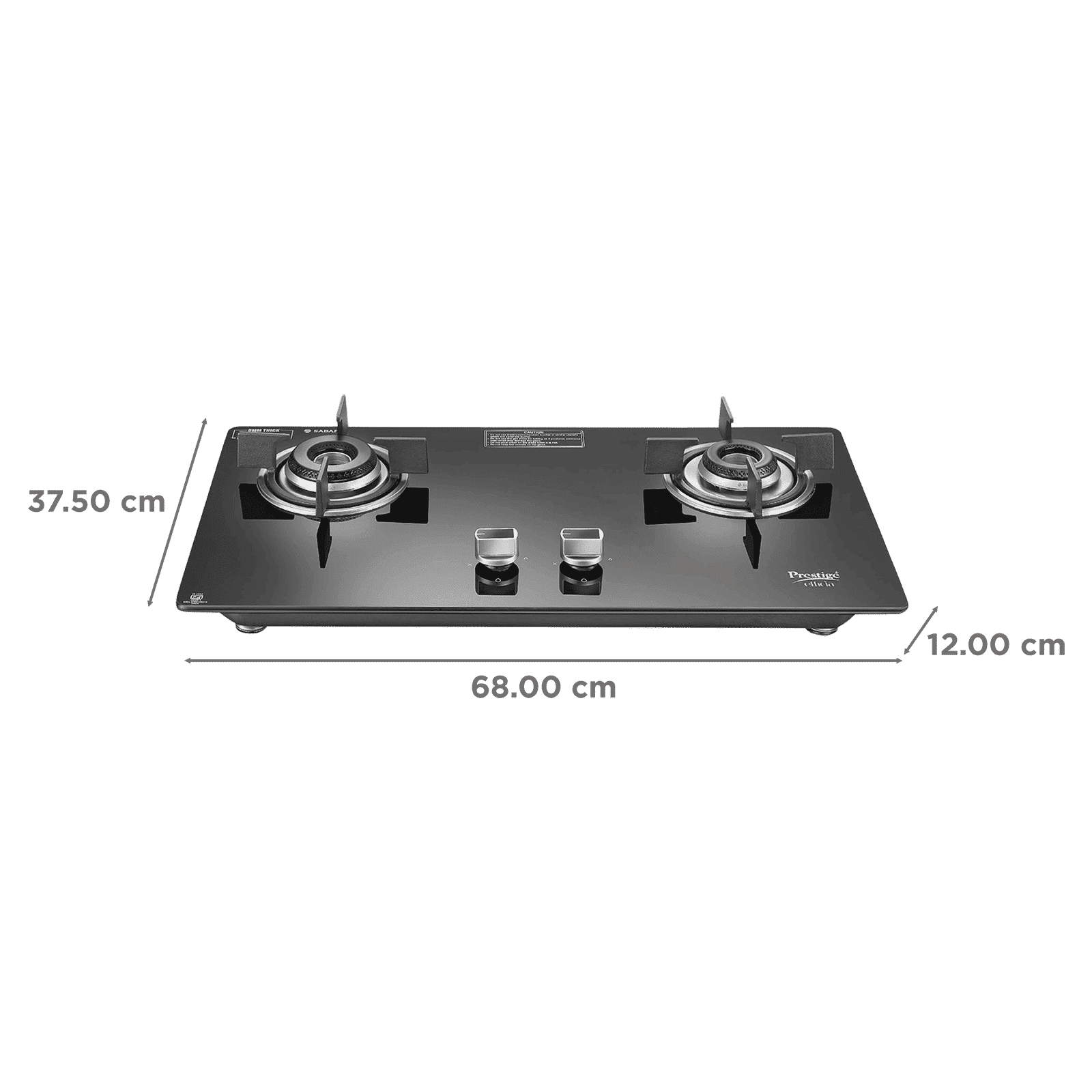 Prestige Efficia 02 AI Toughened Glass Top 2 Burner Automatic Hob (Dual Function & Convertible Design, Black)_2