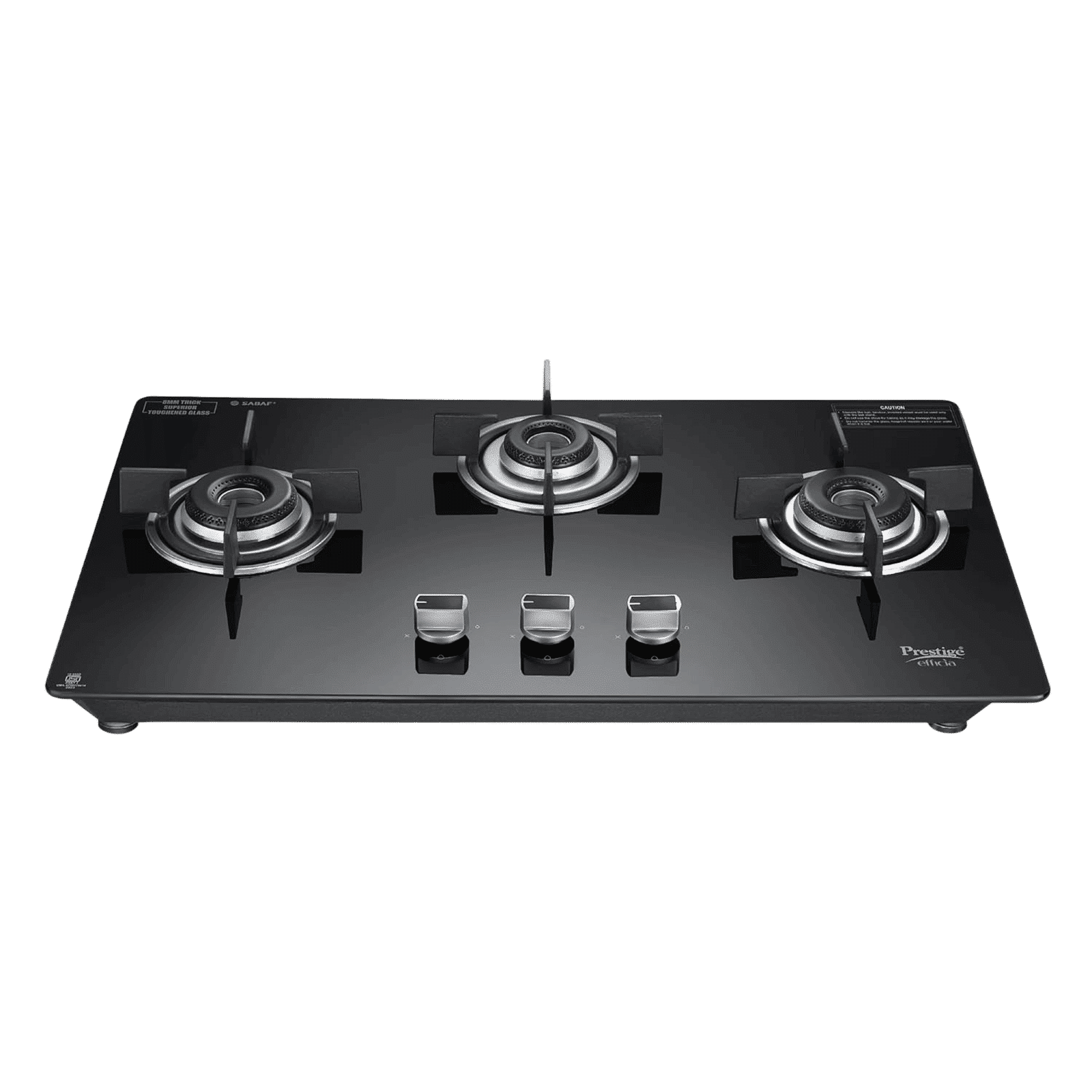 Prestige Efficia 03 AI Toughened Glass Top 3 Burner Automatic Hob (Dual Function & Convertible Design, Black)_1