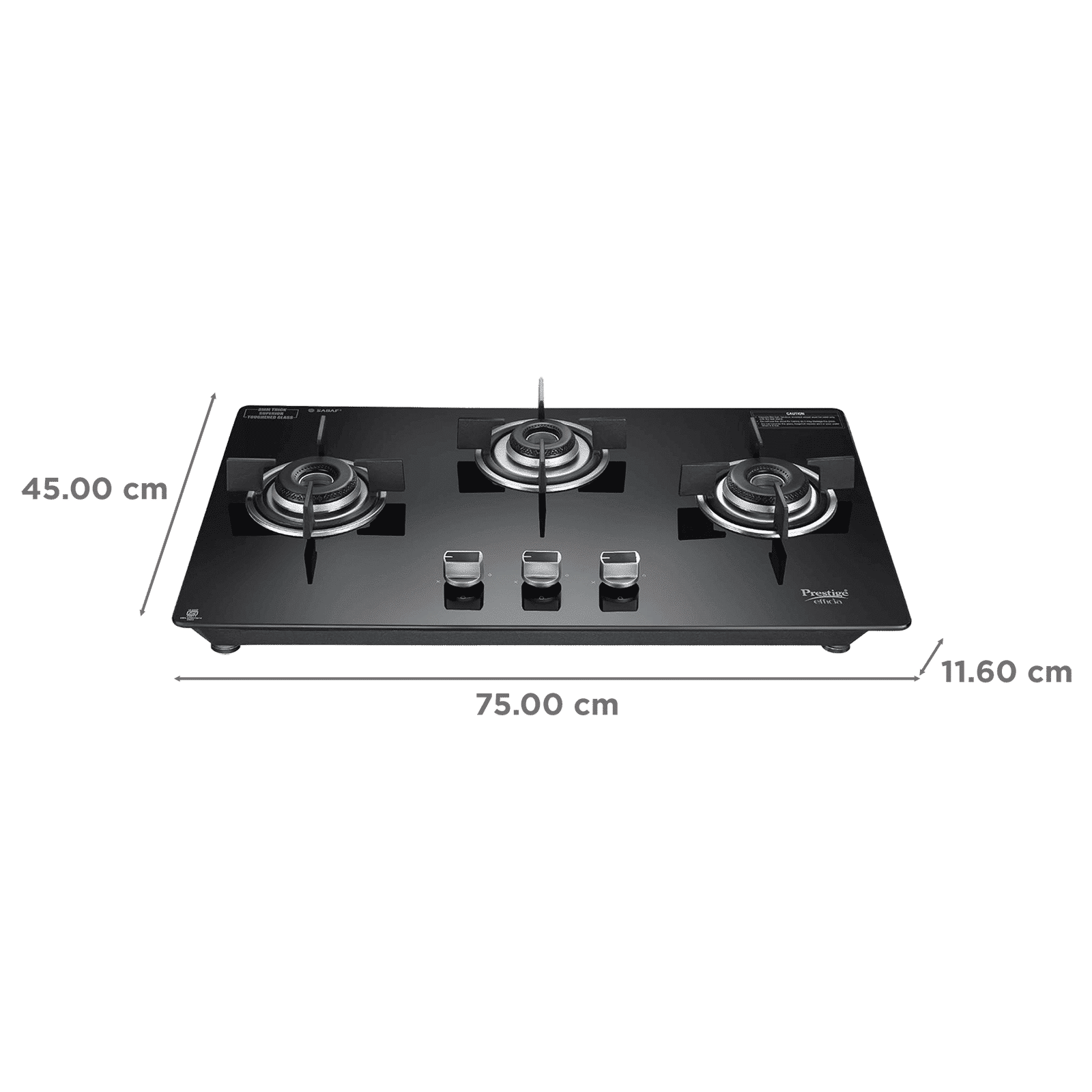 Prestige Efficia 03 AI Toughened Glass Top 3 Burner Automatic Hob (Dual Function & Convertible Design, Black)_2