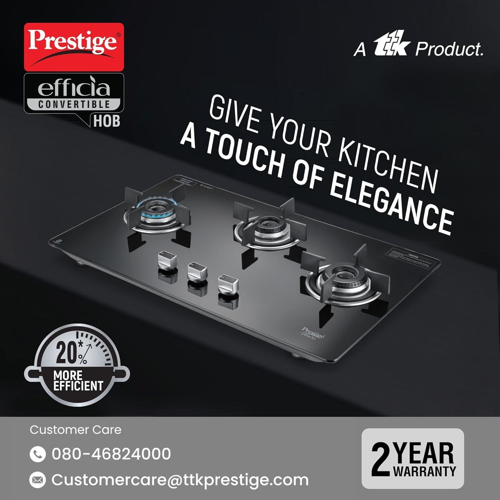 Prestige Efficia 03 AI Toughened Glass Top 3 Burner Automatic Hob (Dual Function & Convertible Design, Black)_2