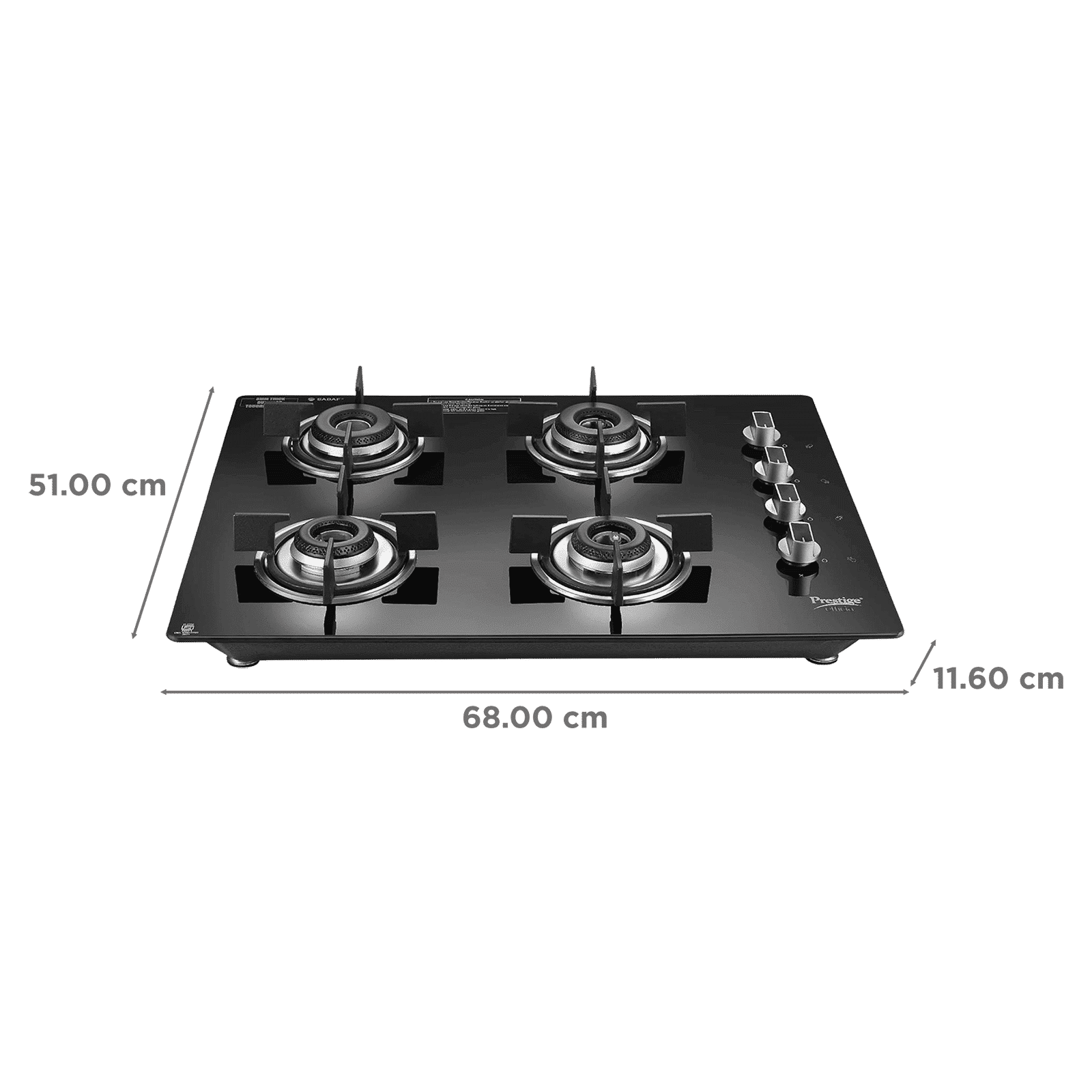 Prestige Efficia 04 AI Toughened Glass Top 4 Burner Automatic Hob (Dual Function & Convertible Design, Black)_2