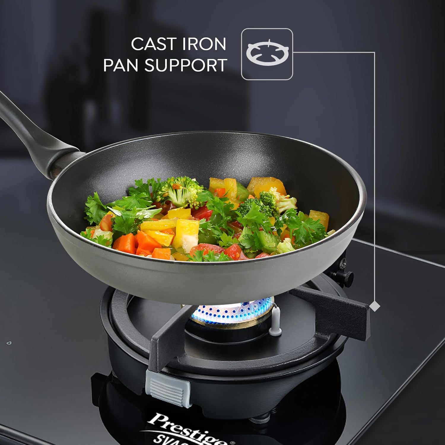 Prestige Svachh Efficia-02 AI Toughened Glass Top 2 Burner Automatic Hob (One-Touch Advanced Auto Ignition, Black)_7