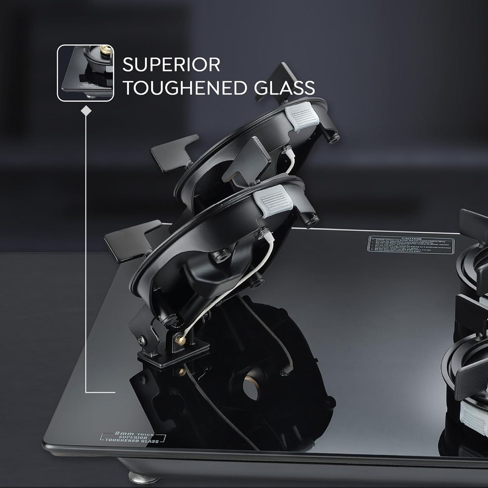 Prestige Svachh Efficia 04 AI Toughened Glass 4 Burner Automatic Hob (Multi Spark Ignition System, Black) Prestige Svachh Efficia 04 AI Toughened Glass 4 Burner Automatic Hob (Multi Spark Ignition System, Black)_4