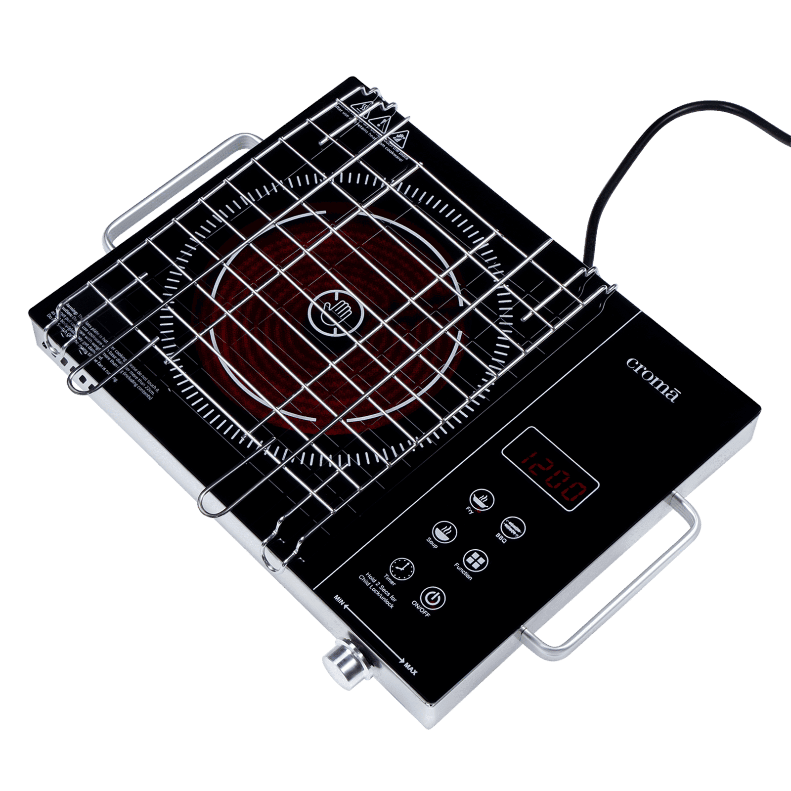 Croma Infrared 2200W Induction Cooktop with 3 Preset Menus_7