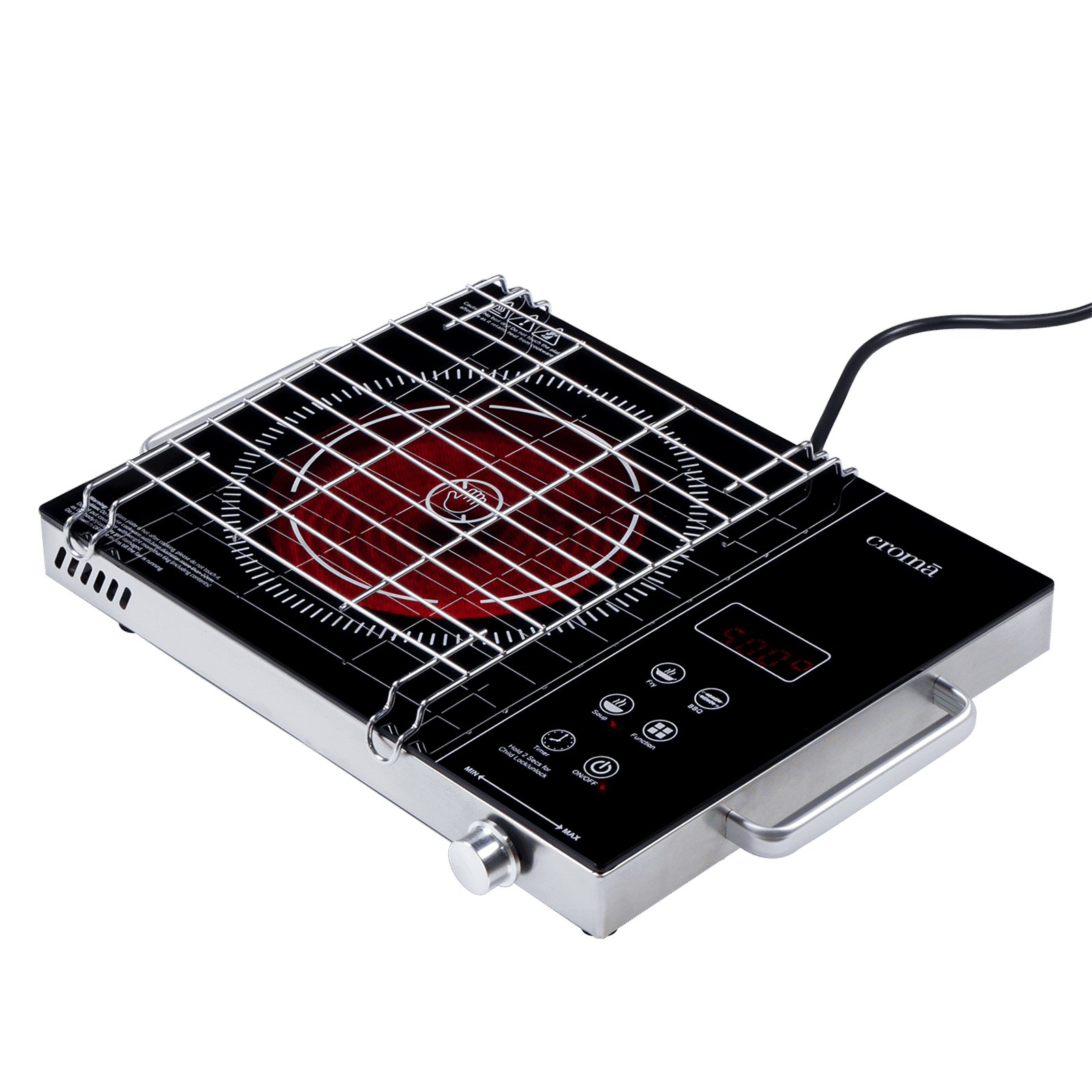 Croma Infrared 2200W Induction Cooktop with 3 Preset Menus_8