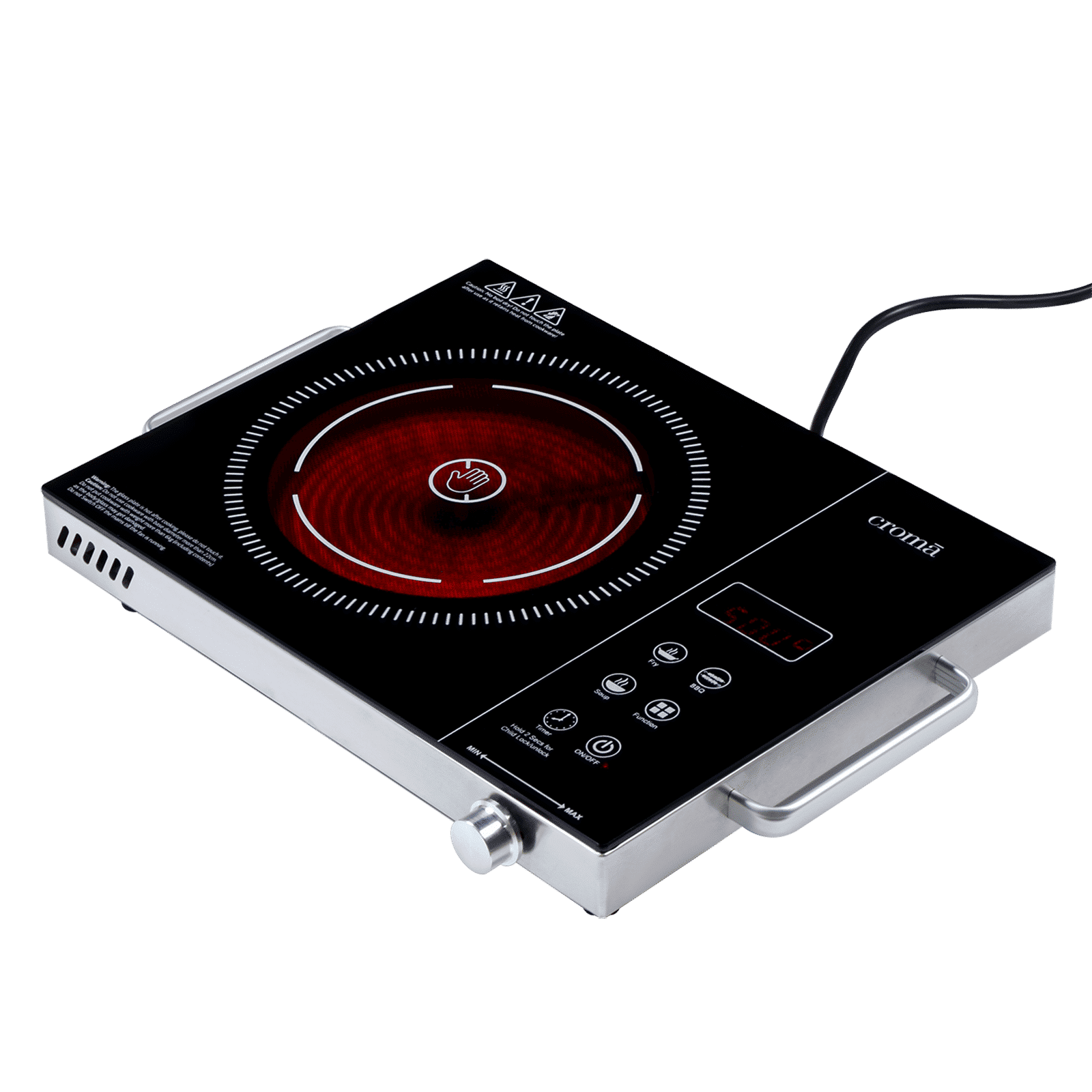 Croma Infrared 2200W Induction Cooktop with 3 Preset Menus_2