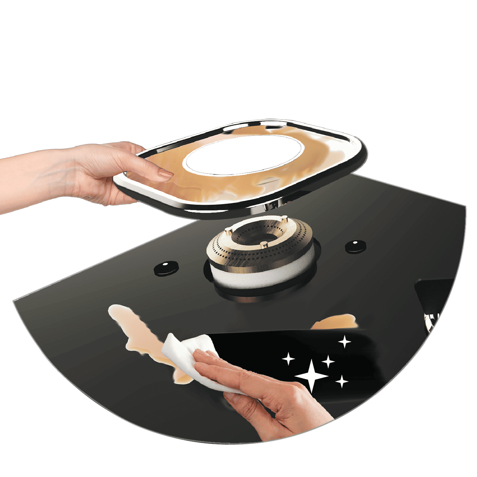 Preethi Silverin Toughened Glass Top 2 Burner Manual Gas Stove (Screwless Design, Black)_5