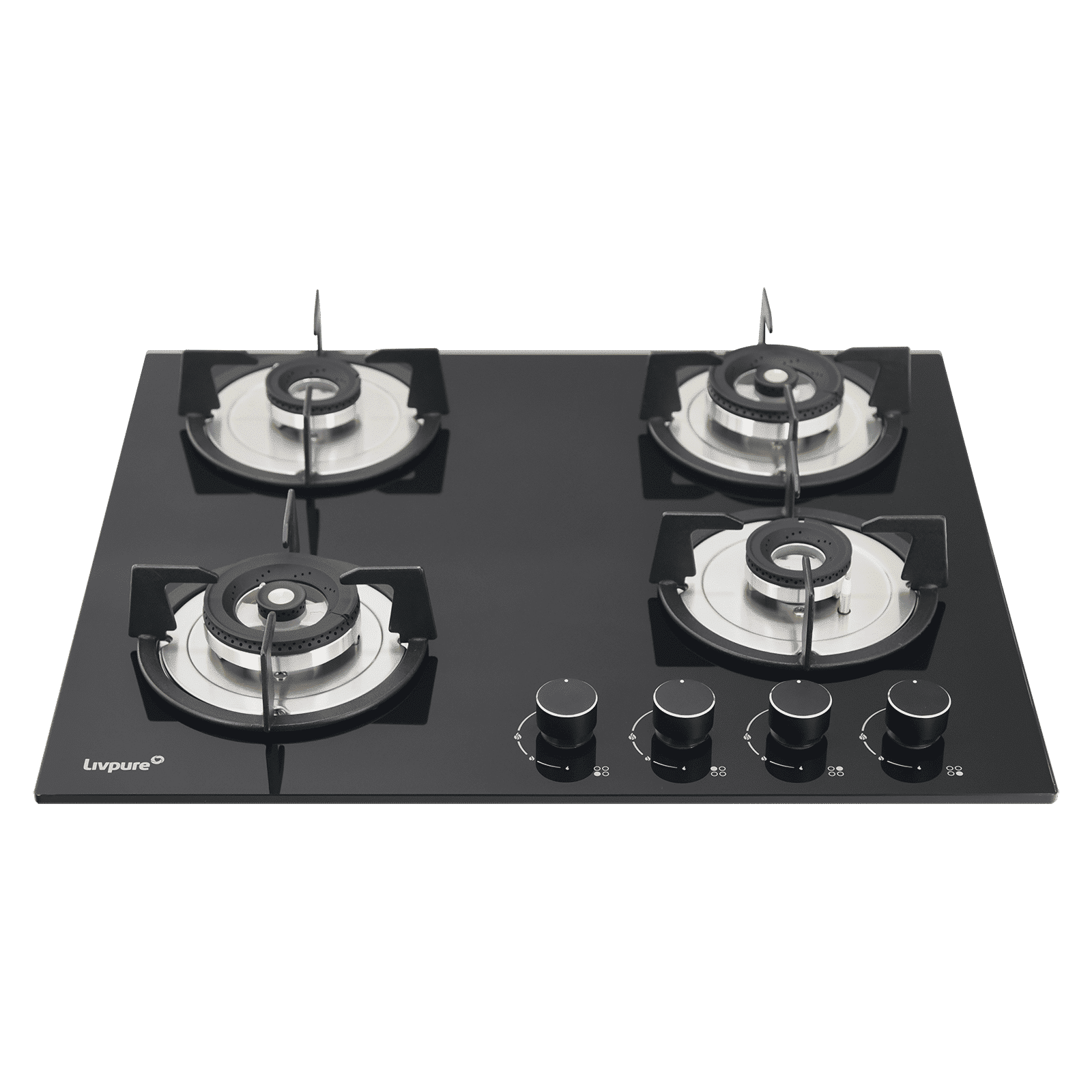 Livpure Ignis Toughened Glass Top 4 Burner Automatic Gas Hob (Ergonomic Knobs, Black) Livpure Ignis Toughened Glass Top 4 Burner Automatic Gas Hob (Ergonomic Knobs, Black)_7