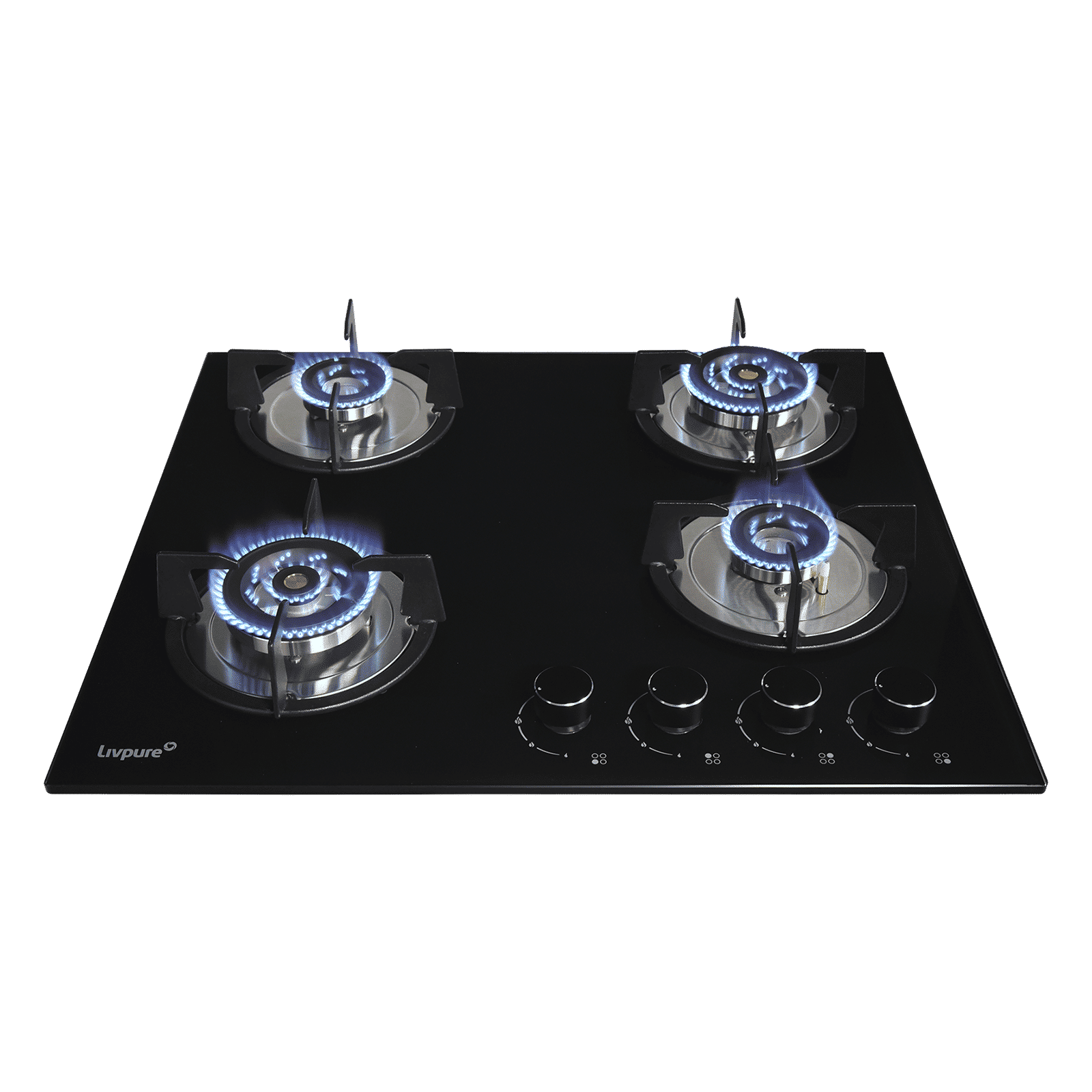 Livpure Ignis Toughened Glass Top 4 Burner Automatic Gas Hob (Ergonomic Knobs, Black) Livpure Ignis Toughened Glass Top 4 Burner Automatic Gas Hob (Ergonomic Knobs, Black)_9