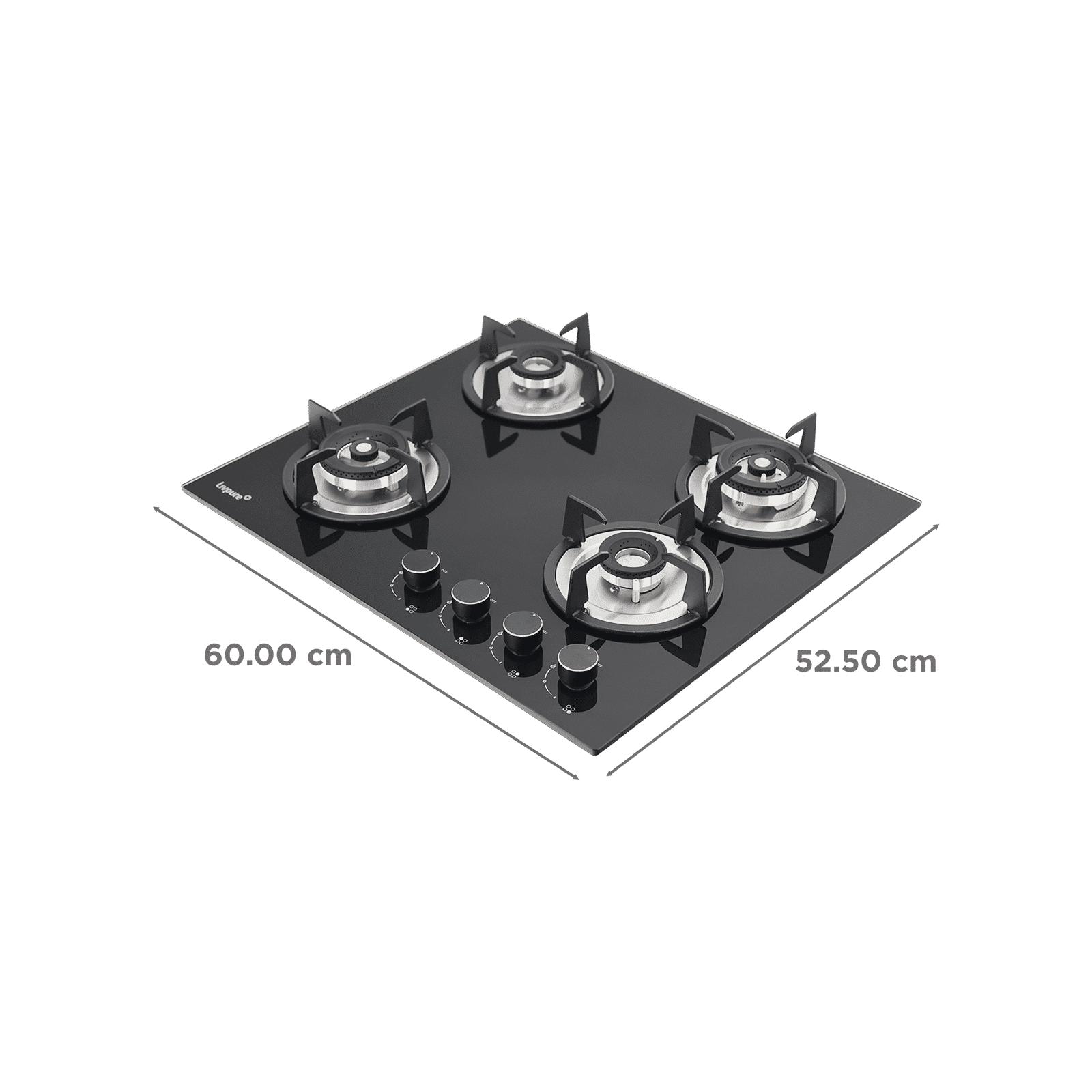 Livpure Ignis Toughened Glass Top 4 Burner Automatic Gas Hob (Ergonomic Knobs, Black)_2