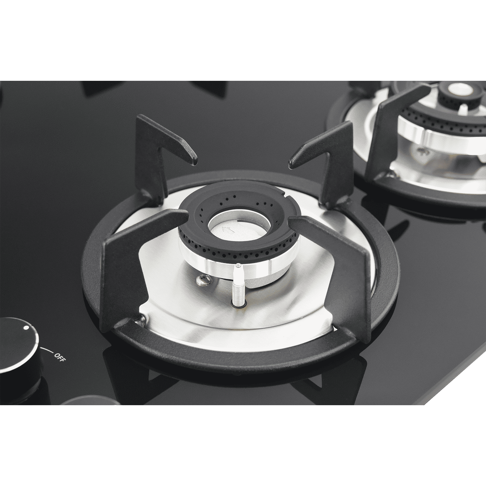Livpure Ignis Toughened Glass Top 4 Burner Automatic Gas Hob (Ergonomic Knobs, Black) Livpure Ignis Toughened Glass Top 4 Burner Automatic Gas Hob (Ergonomic Knobs, Black)_5