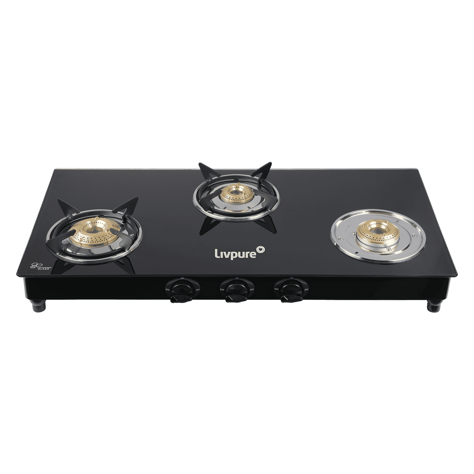 Livpure Nebula Toughened Glass Top 3 Burner Manual Gas Stove (Ergonomic Knobs, Black)_8