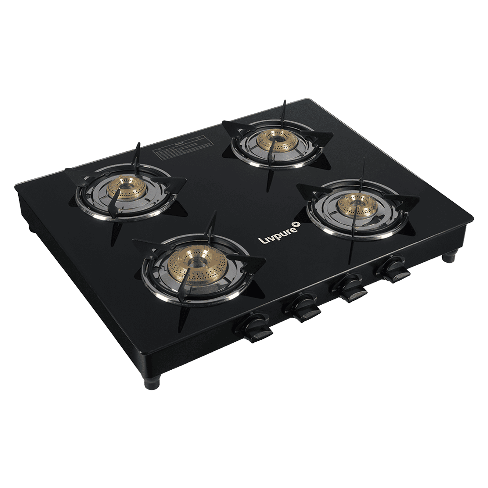 Livpure Nebula Toughened Glass Top 4 Burner Manual Gas Stove (Ergonomic Knobs, Black)_11