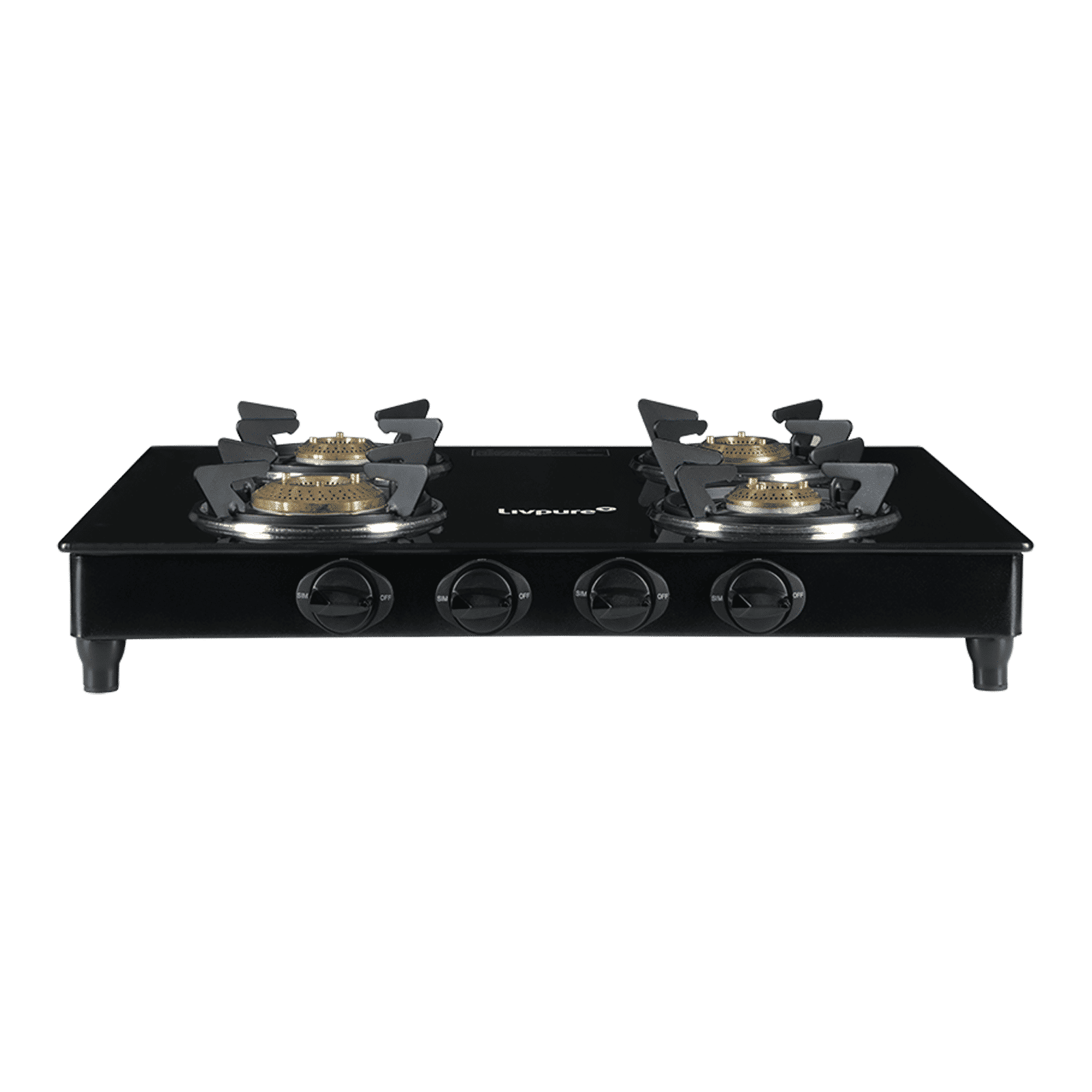 Livpure Nebula Toughened Glass Top 4 Burner Manual Gas Stove (Ergonomic Knobs, Black)_6