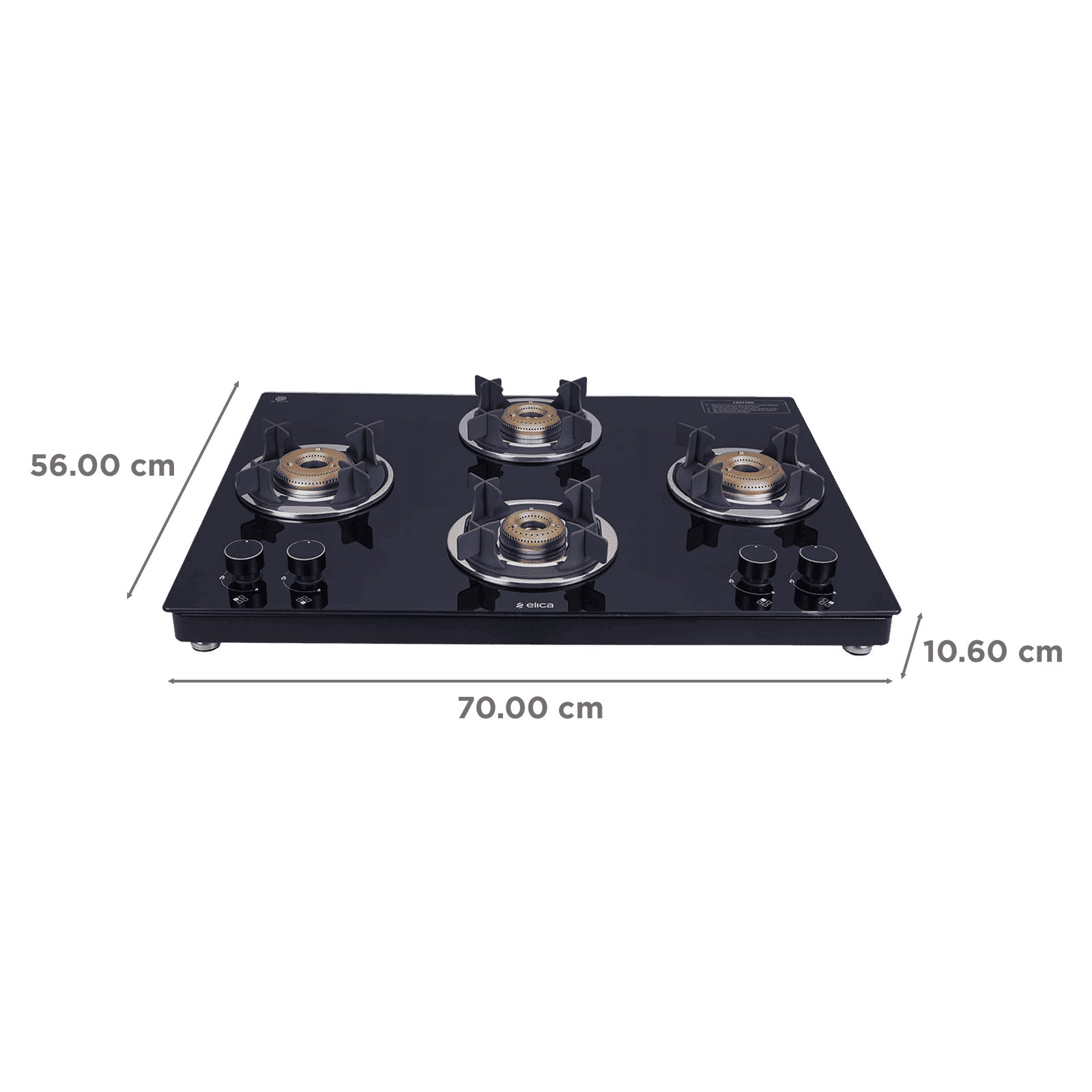elica 694 CT VETRO 2J (TKN CROWN DT AI) Toughened Glass Top 4 Burner Automatic Gas Stove ( Euro-Coated Crown Pan Support, Black)_2
