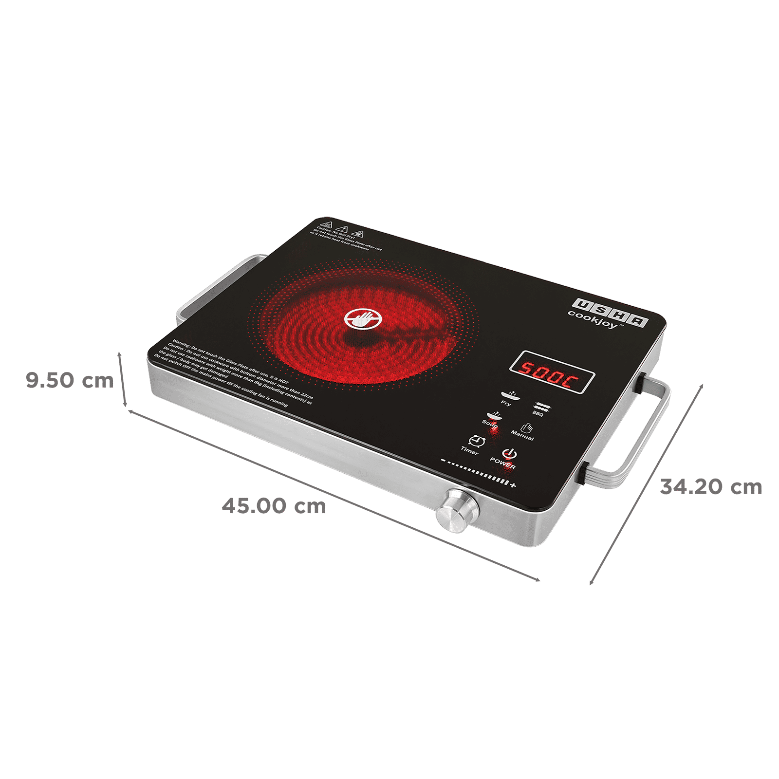 Usha Infrared 2200W Single Induction Cooktop with 4 Preset Menus_2