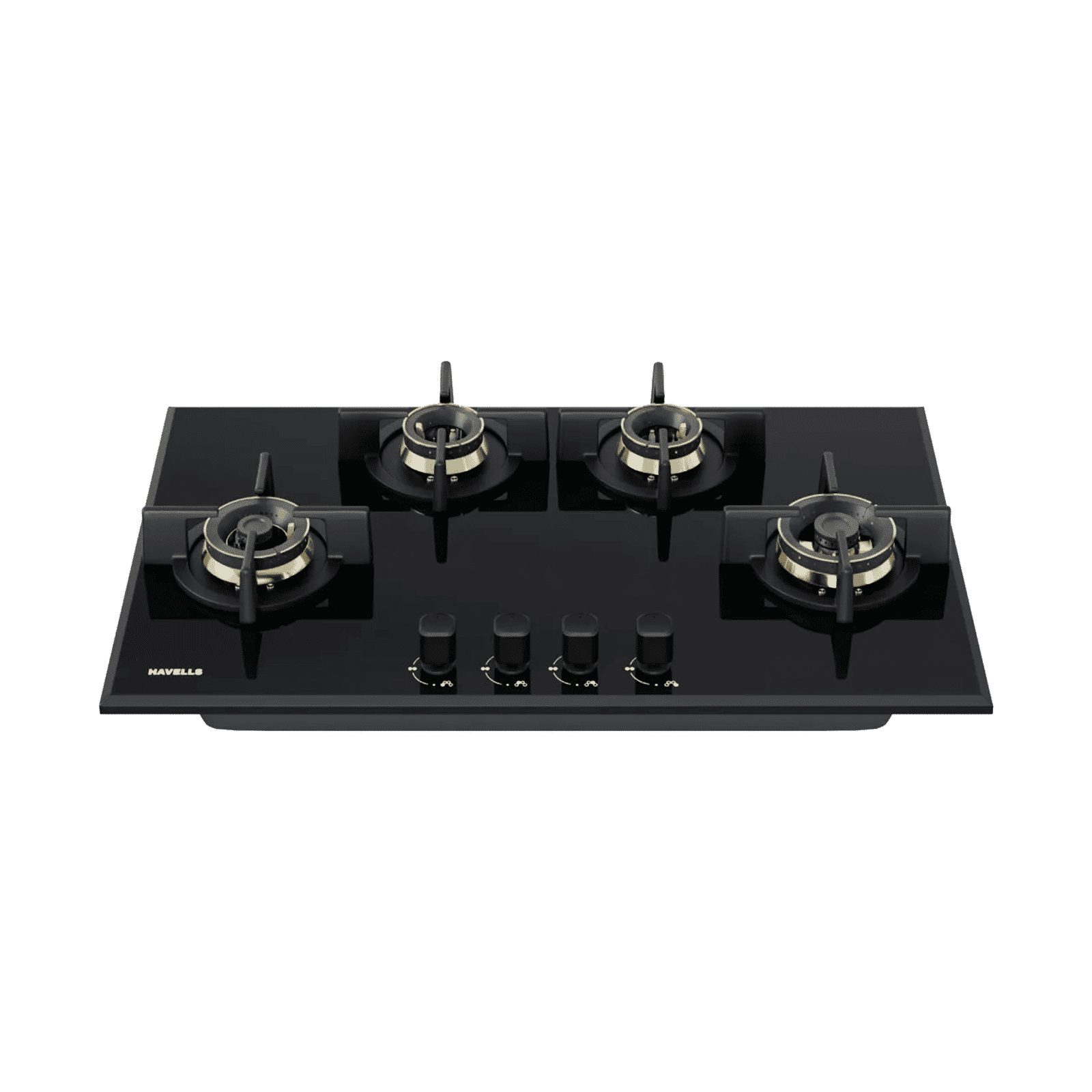 Havells Centuro 4B 80 T AI Auto Ignit Toughened Glass Top 4 Burner Automatic Hob (Ergonomically Designed Knob, Black) Havells Centuro 4B 80 T AI Auto Ignit Toughened Glass Top 4 Burner Automatic Hob (Ergonomically Designed Knob, Black)_1