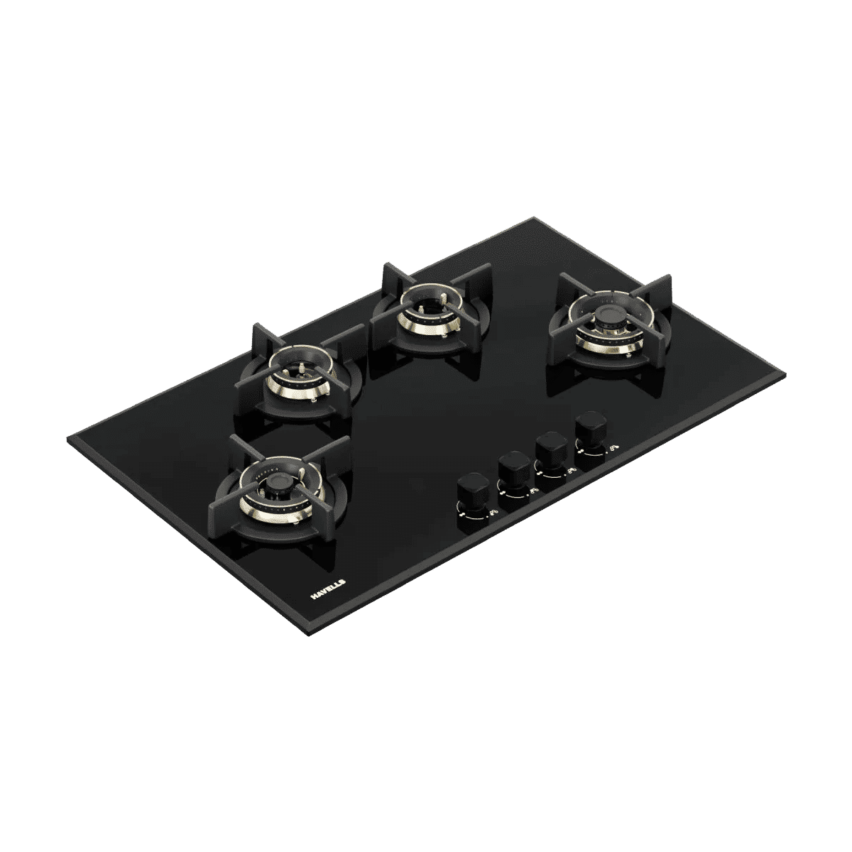 Havells Centuro 4B 80 T AI Auto Ignit Toughened Glass Top 4 Burner Automatic Hob (Ergonomically Designed Knob, Black) Havells Centuro 4B 80 T AI Auto Ignit Toughened Glass Top 4 Burner Automatic Hob (Ergonomically Designed Knob, Black)_2
