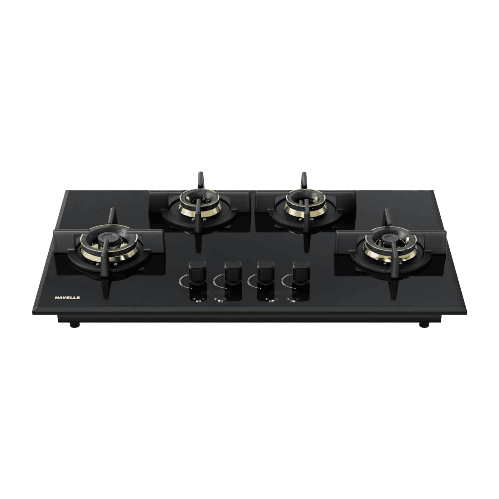 Havells Centuro Timer 4B 80 T AI Timer Toughened Glass Top 4 Burner Automatic Hob (Precise Flame Control, Black)_1