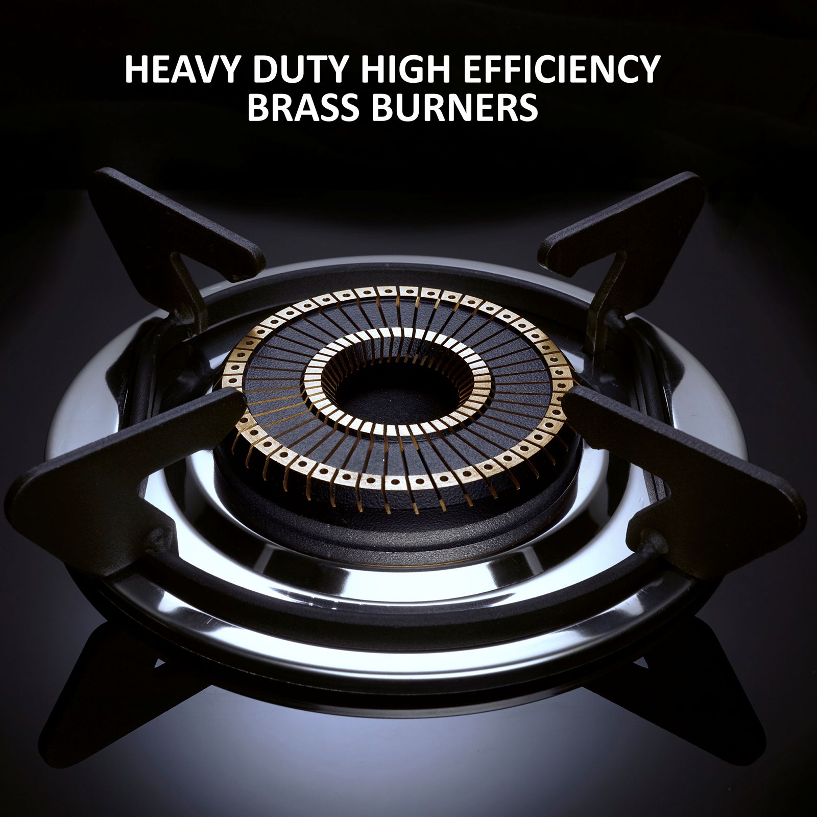 Elica SAPPHIRE SERIES Toughened Glass Top 4 Burner Manual Gas Stove (Heavy Duty, Black)_4