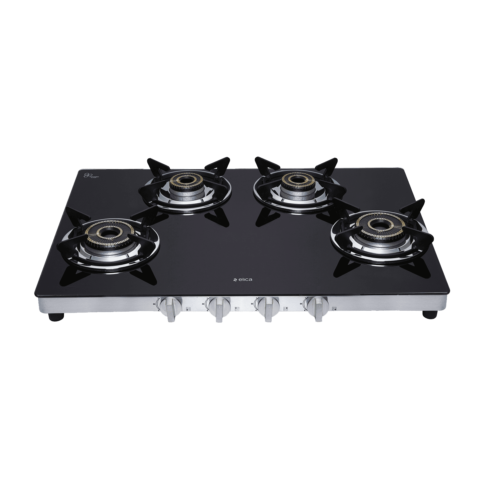 Elica SAPPHIRE SERIES Toughened Glass Top 4 Burner Manual Gas Stove (Heavy Duty, Black)_1