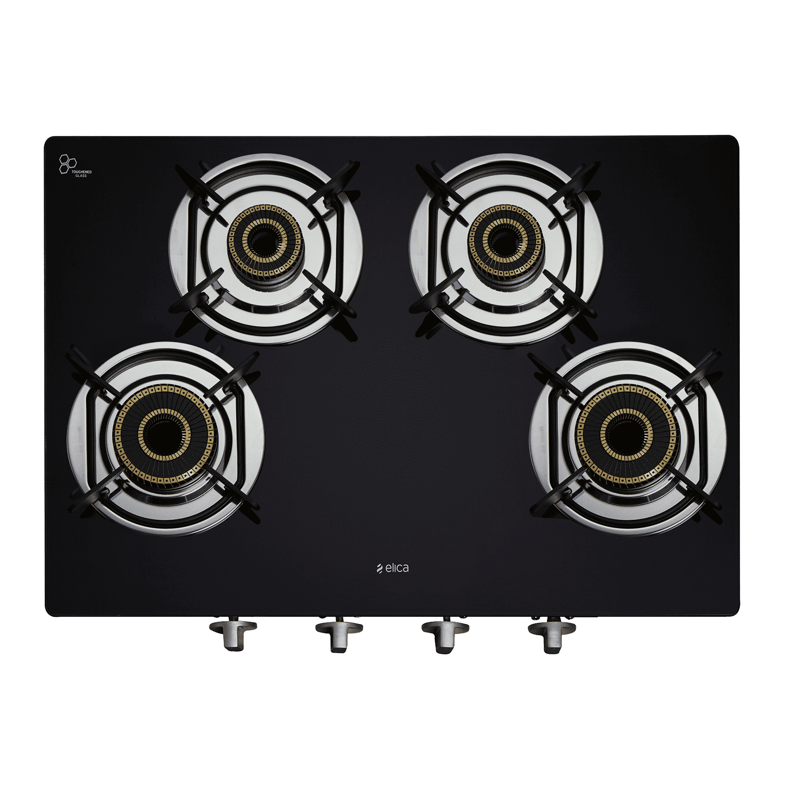 Elica SAPPHIRE SERIES Toughened Glass Top 4 Burner Manual Gas Stove (Heavy Duty, Black)_2