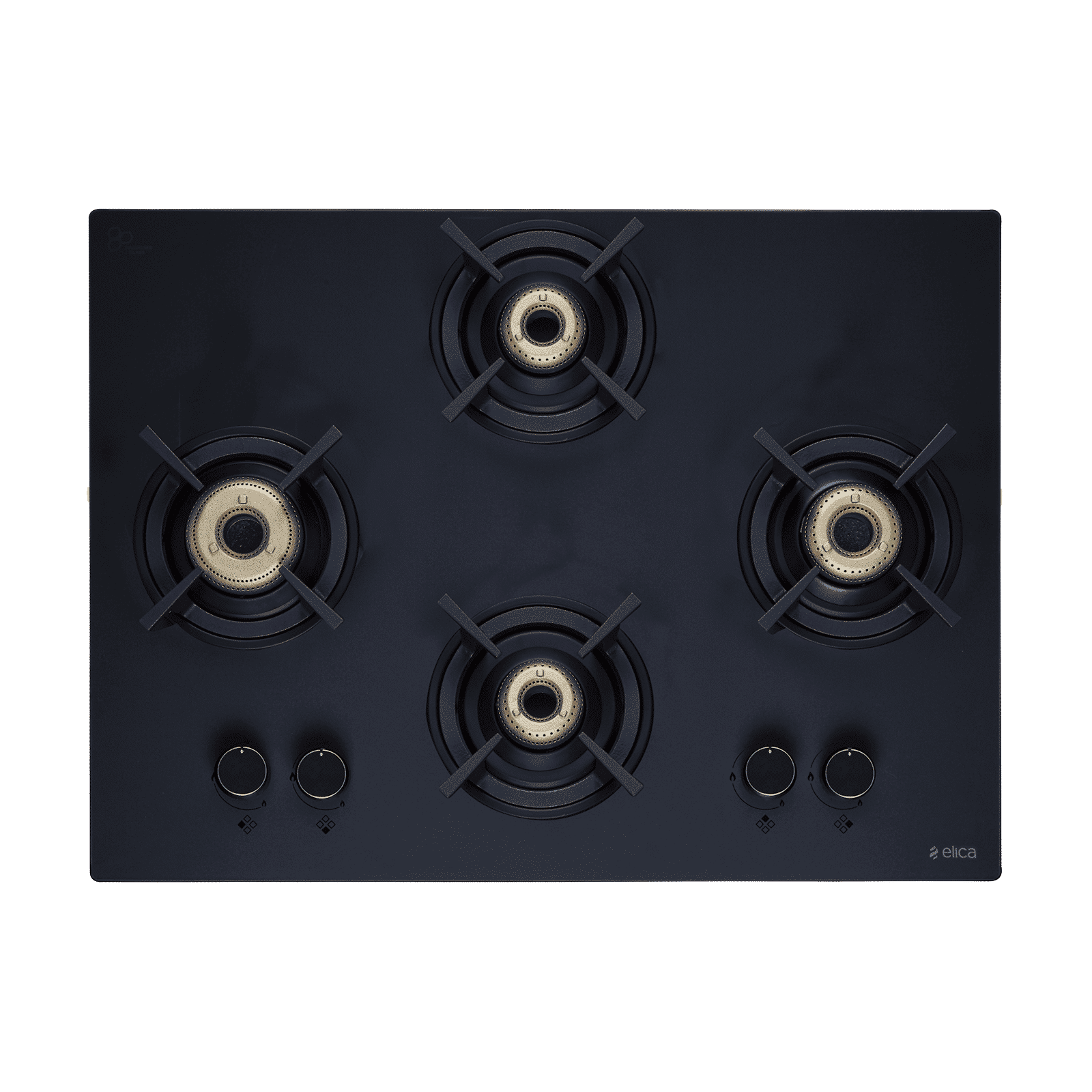 Elica MATT TOP KNOB SERIES Toughened Glass Top 4 Burner Automatic Gas Stove (Ultra Slim Frame, Black)_2