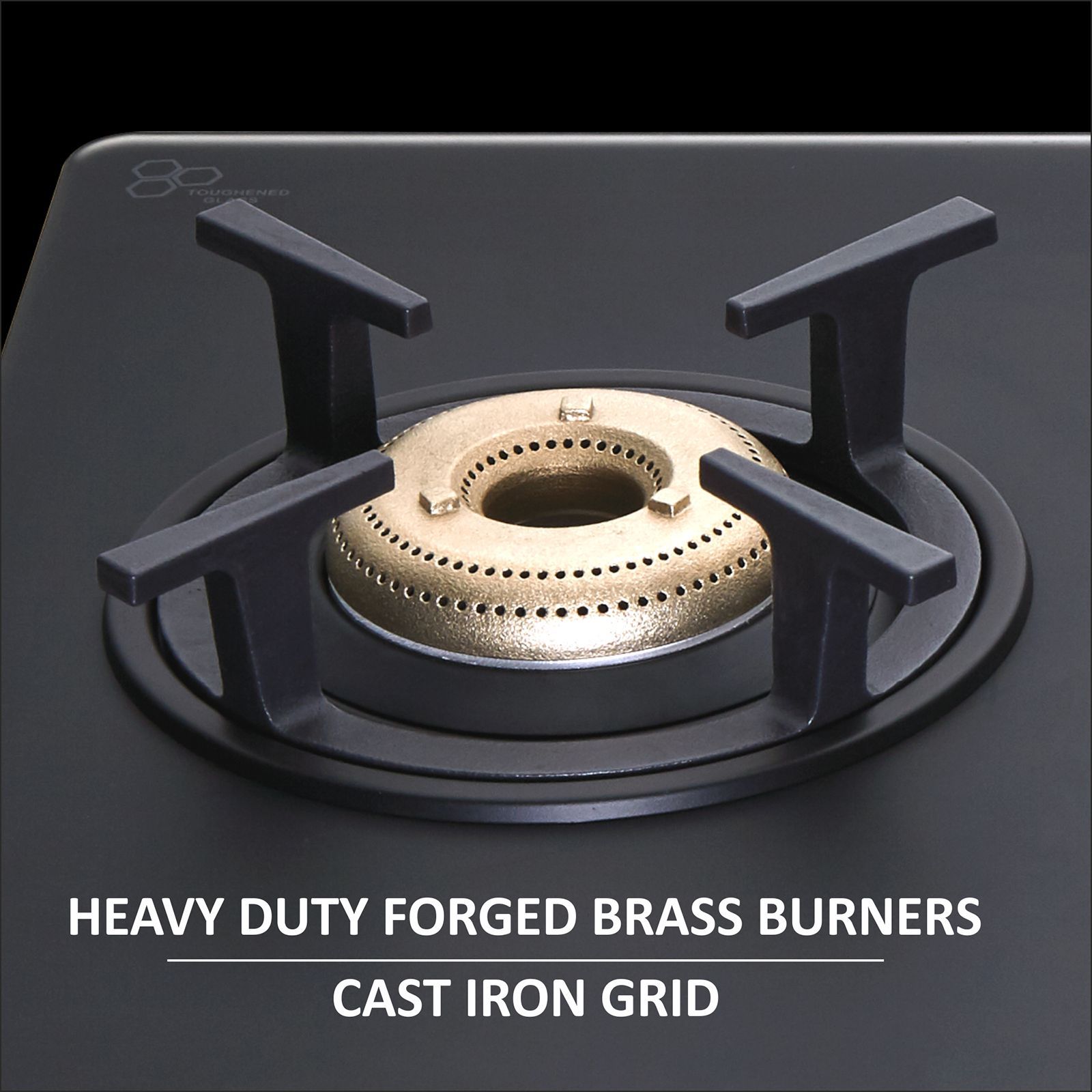 Elica MATT TKN 904 CT VETRO 2J BK SERIES Toughened Glass Top 4 Burner Manual Gas Stove (Ultra Slim Frame, Black)_2