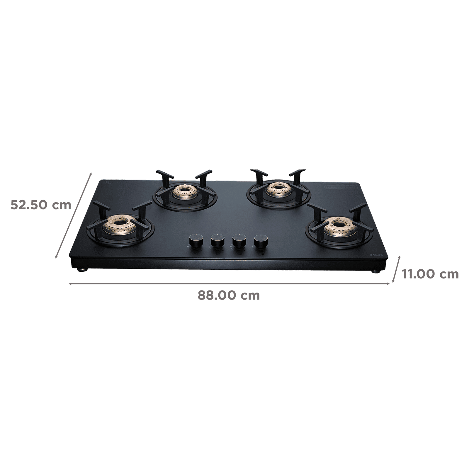 Elica MATT TKN 904 CT VETRO 2J AI BK Toughened Glass Top 4 Burner Automatic Gas Stove (Ultra Slim Frame, Black) Elica MATT TKN 904 CT VETRO 2J AI BK Toughened Glass Top 4 Burner Automatic Gas Stove (Ultra Slim Frame, Black)_2
