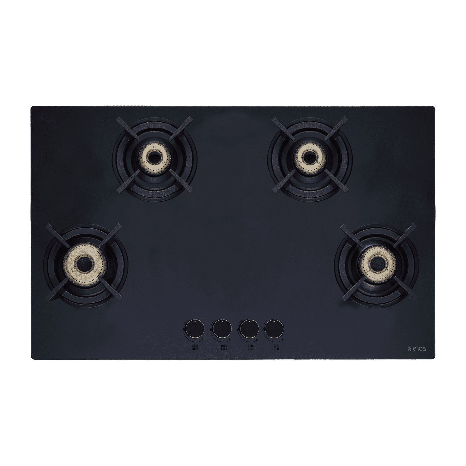 Elica MATT TKN 904 CT VETRO 2J AI BK Toughened Glass Top 4 Burner Automatic Gas Stove (Ultra Slim Frame, Black)_2