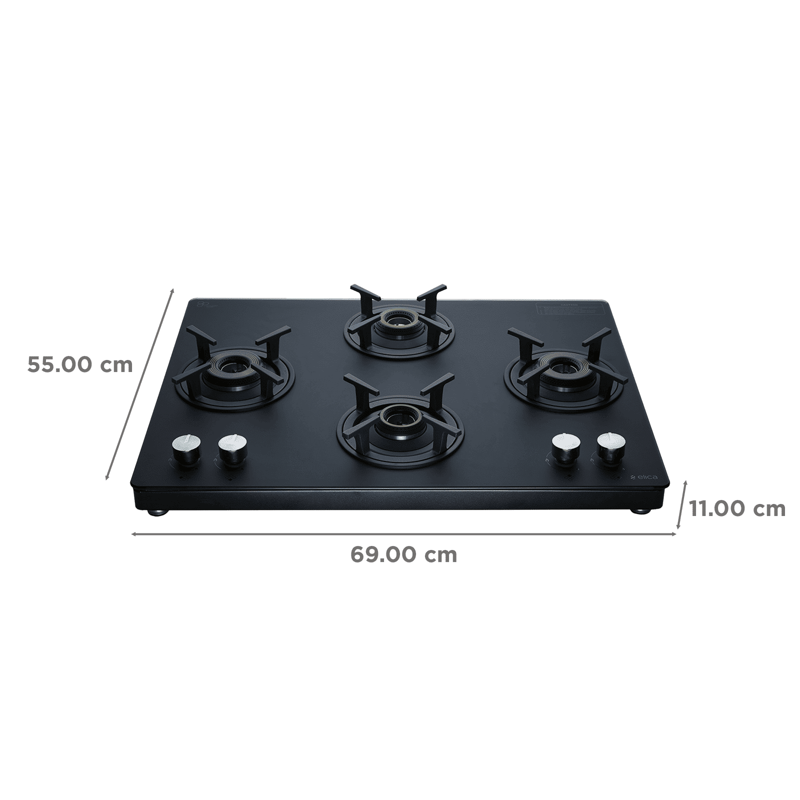Elica SBF MATT LOTUS TKN 694 CT VETRO 2J AI BK Toughened Glass Top 4 Burner Automatic Gas Stove (Powder Coated Frame, Black) Elica SBF MATT LOTUS TKN 694 CT VETRO 2J AI BK Toughened Glass Top 4 Burner Automatic Gas Stove (Powder Coated Frame, Black)_2