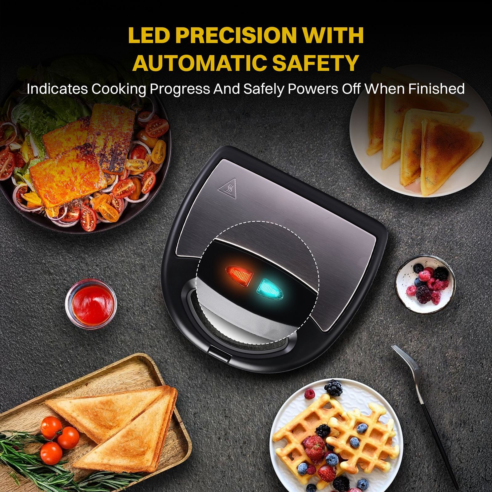 Croma 800W 2 Slice 3-in-1 Sandwich Maker with Automatic Operation (Black)_14