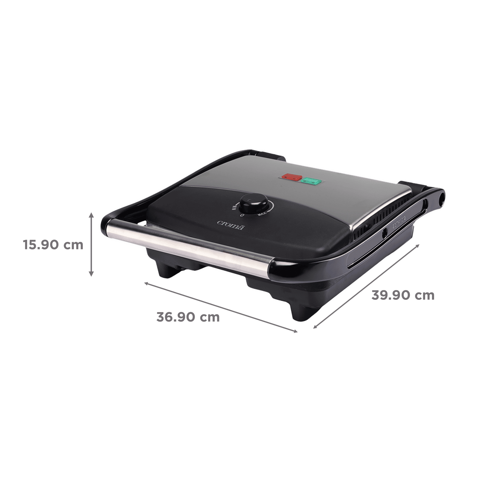 Croma 1500W 4 Slice 3-in-1 Sandwich Maker with Automatic Operation (Black)_2