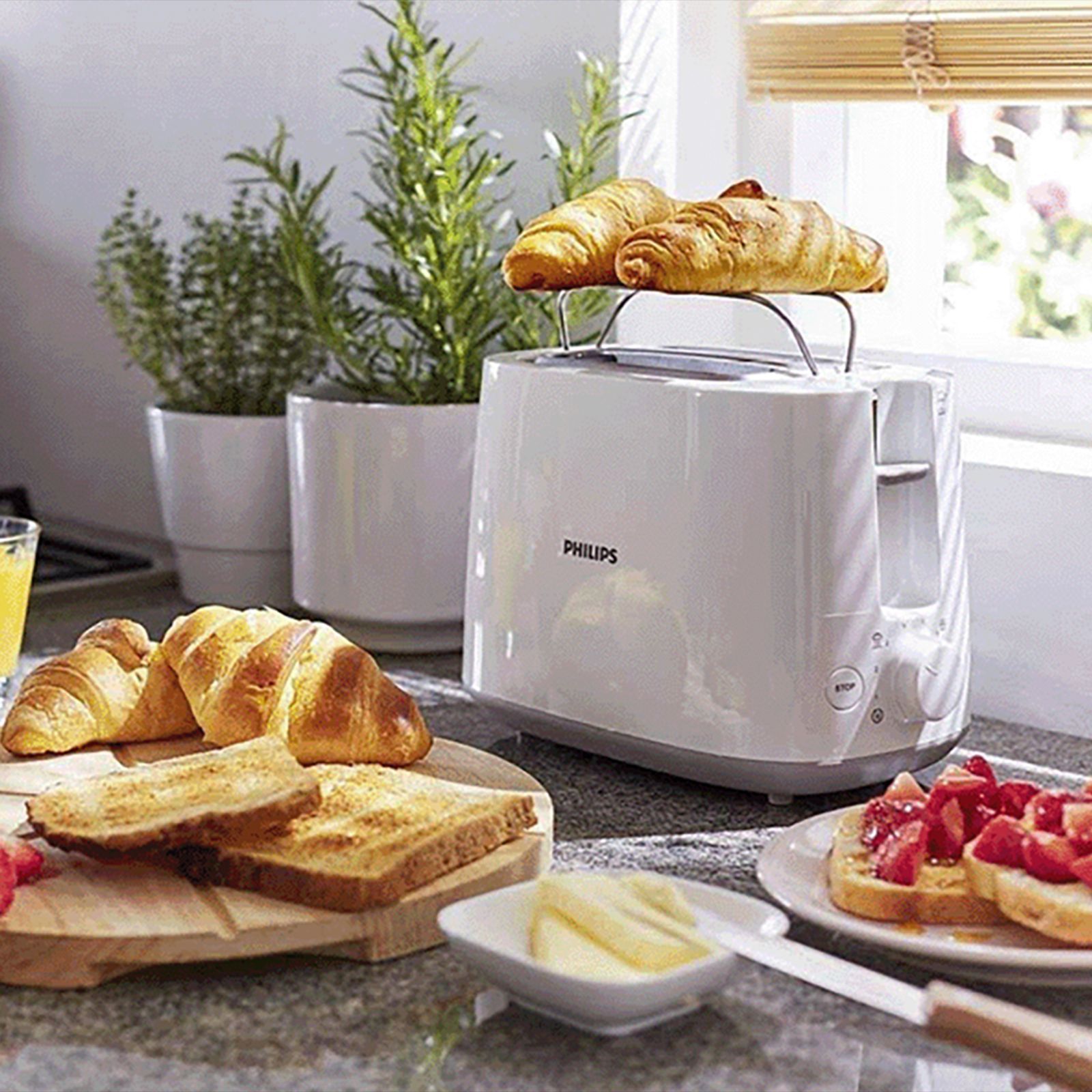 PHILIPS Daily Collection 900W 2 Slice Pop-Up Toaster with Integrated Bun Rack (White) PHILIPS Daily Collection 900W 2 Slice Pop-Up Toaster with Integrated Bun Rack (White)_5