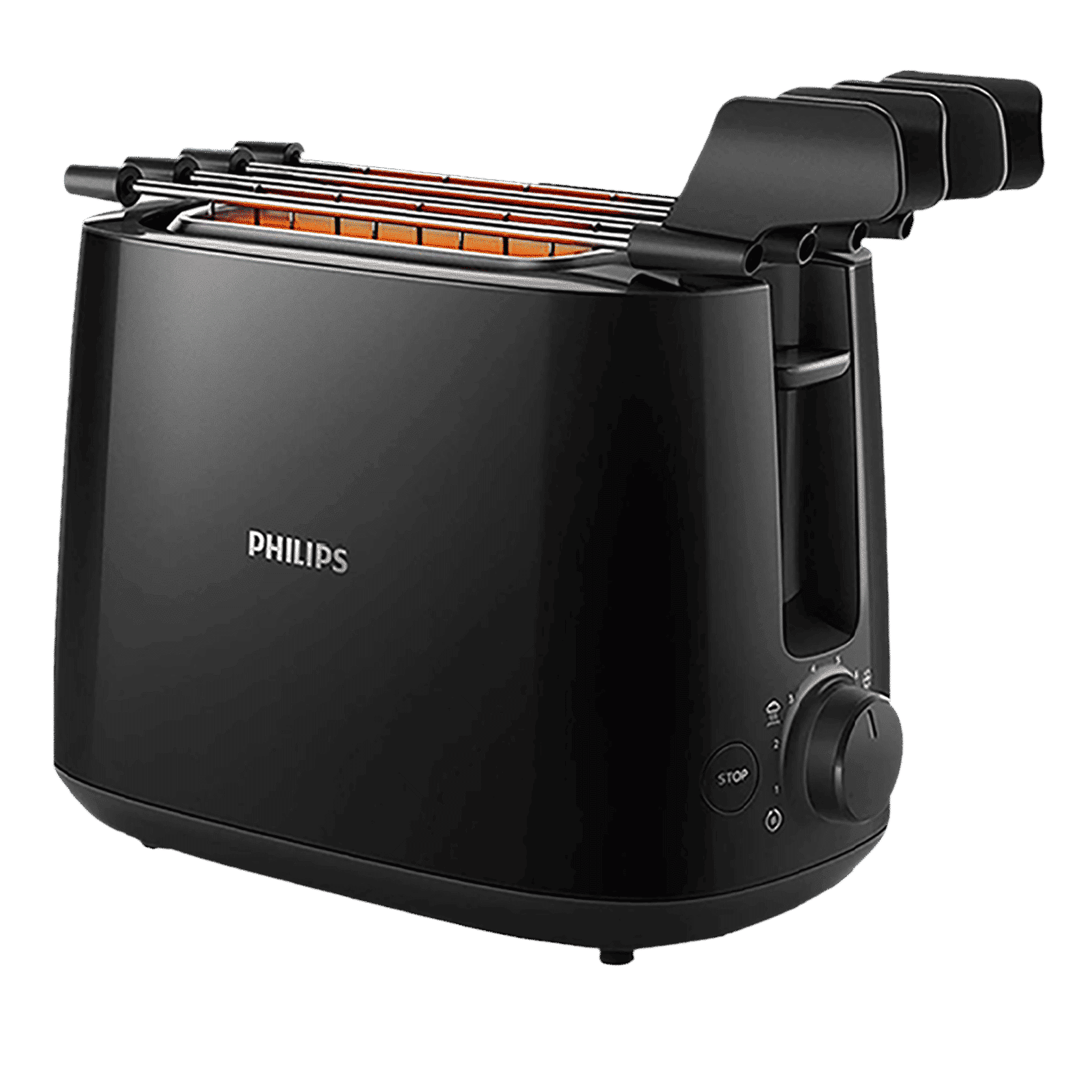 PHILIPS Daily Collection 650W 2 Slice Pop-Up Toaster with Integrated Bun Rack (Black) PHILIPS Daily Collection 650W 2 Slice Pop-Up Toaster with Integrated Bun Rack (Black)_1