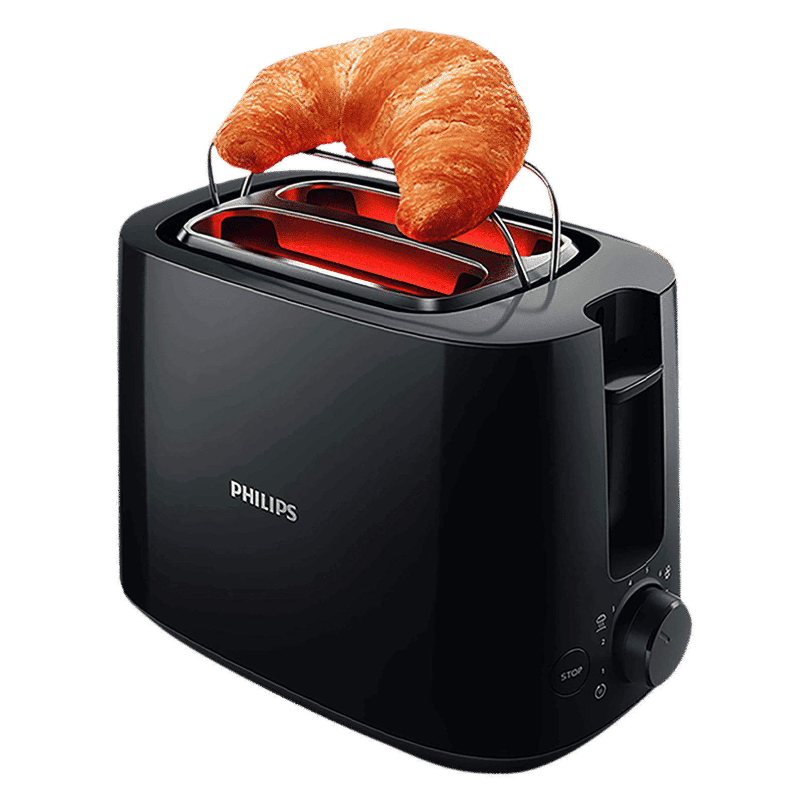 PHILIPS Daily Collection 650W 2 Slice Pop-Up Toaster with Integrated Bun Rack (Black) PHILIPS Daily Collection 650W 2 Slice Pop-Up Toaster with Integrated Bun Rack (Black)_6