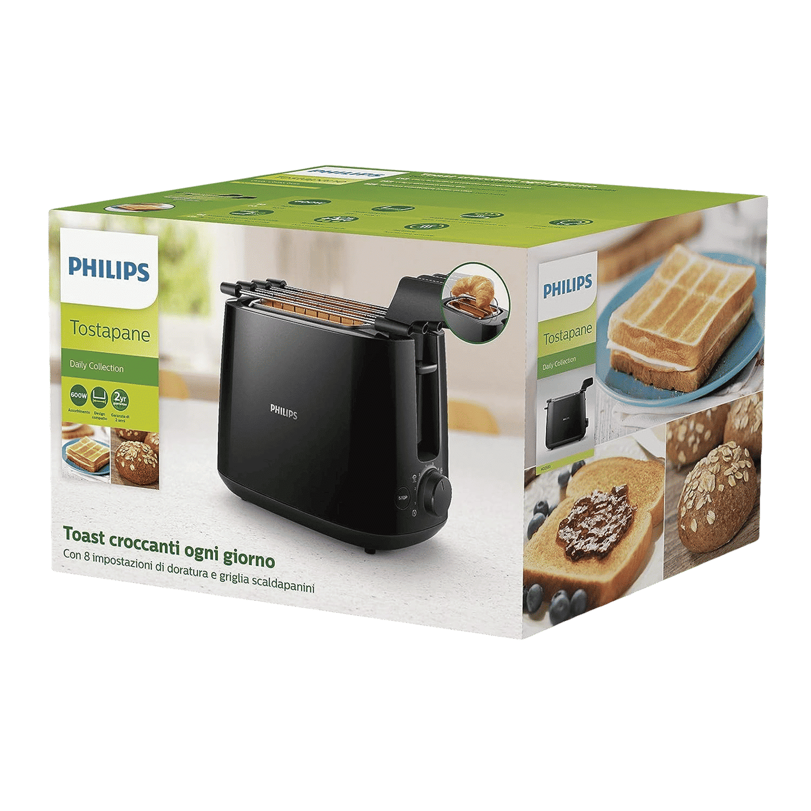 PHILIPS Daily Collection 650W 2 Slice Pop-Up Toaster with Integrated Bun Rack (Black) PHILIPS Daily Collection 650W 2 Slice Pop-Up Toaster with Integrated Bun Rack (Black)_7