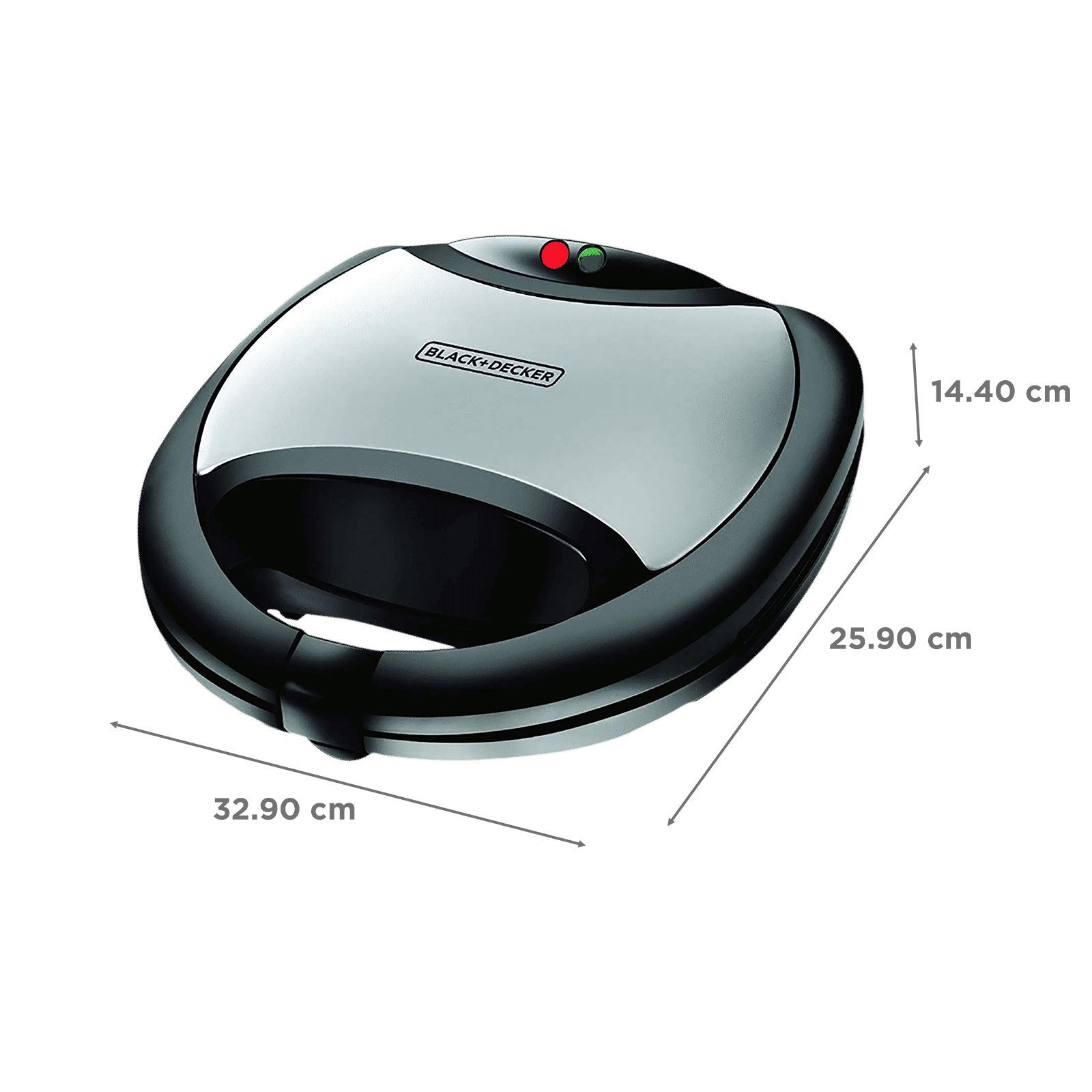 BLACK+DECKER TS2090 750W 2 Slice 3-in-1 Sandwich Maker with Cool Touch Exterior (Black)_2