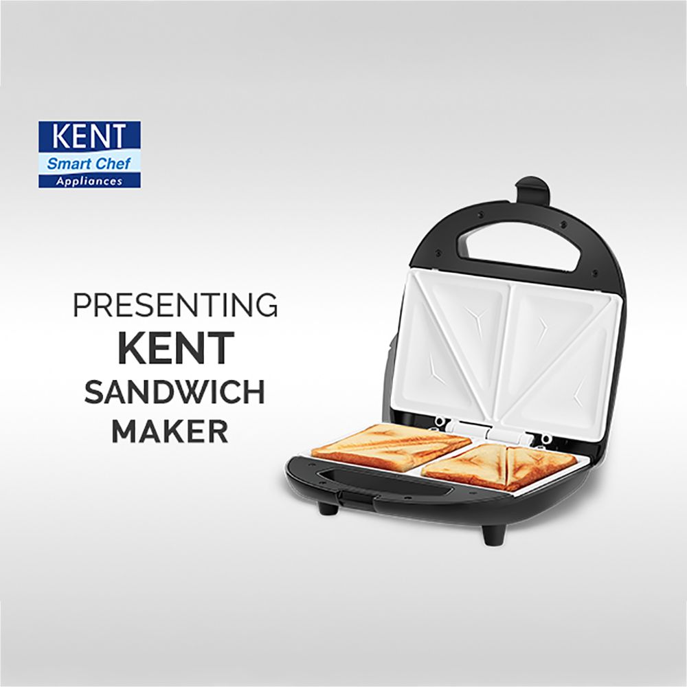 KENT 700W 4 Slice Sandwich Maker with Automatic Temperature Cut Off (Black & Metallic Silver)_8